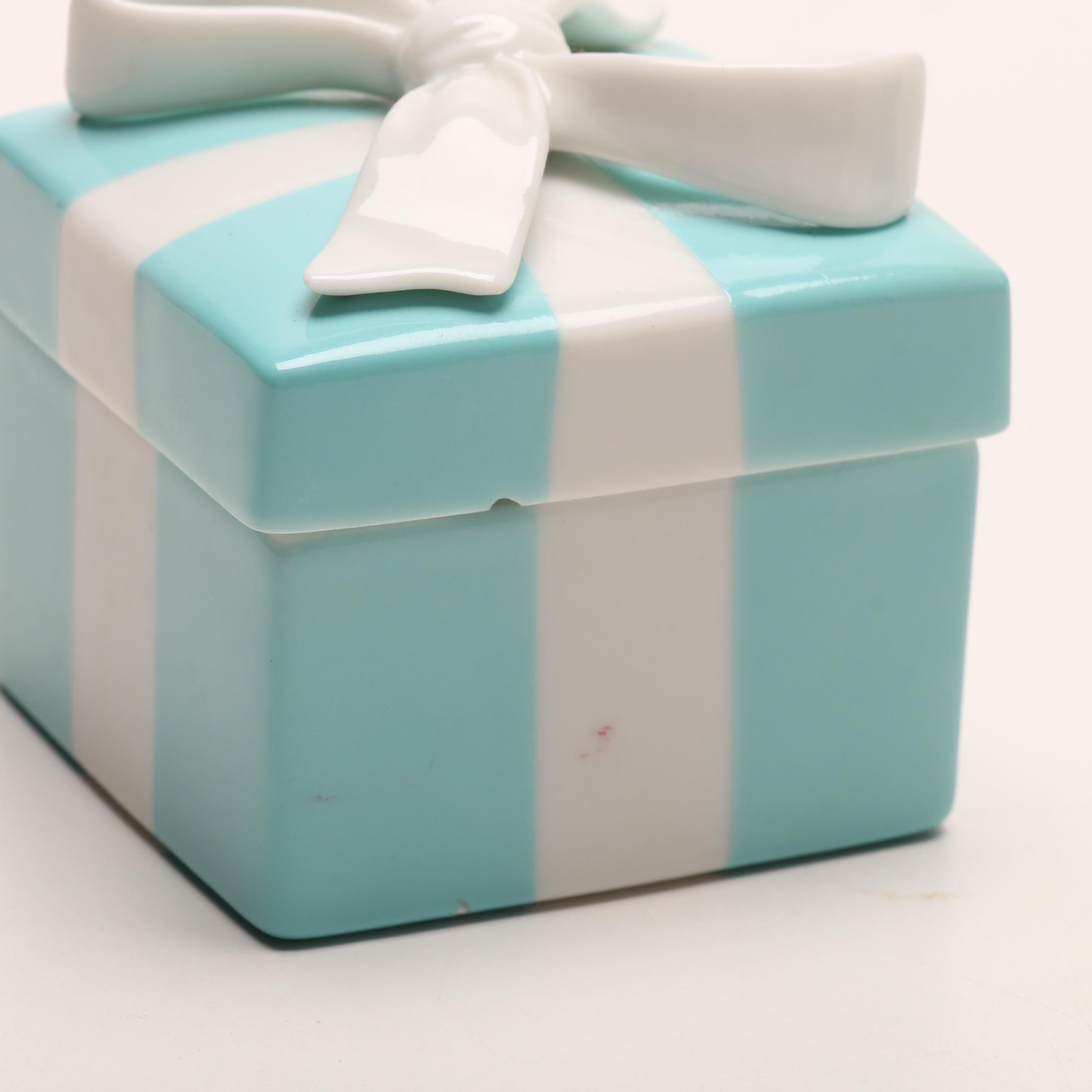 Tiffany & Co. Porcelain Blue Trinket Box