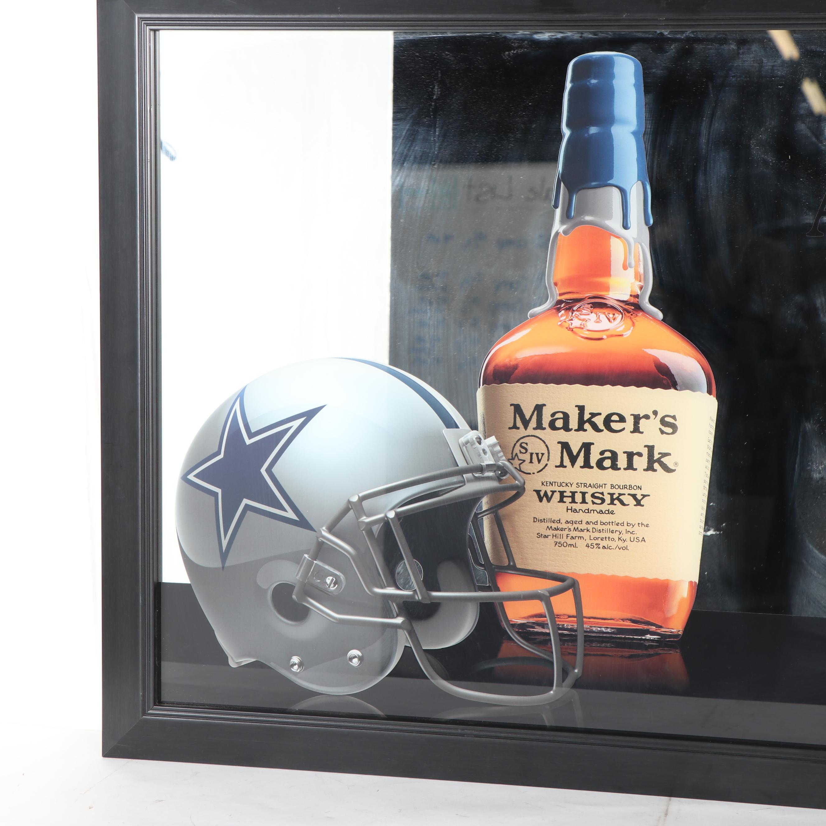 Maker's Mark "Dallas Cowboys" Ad Mirror