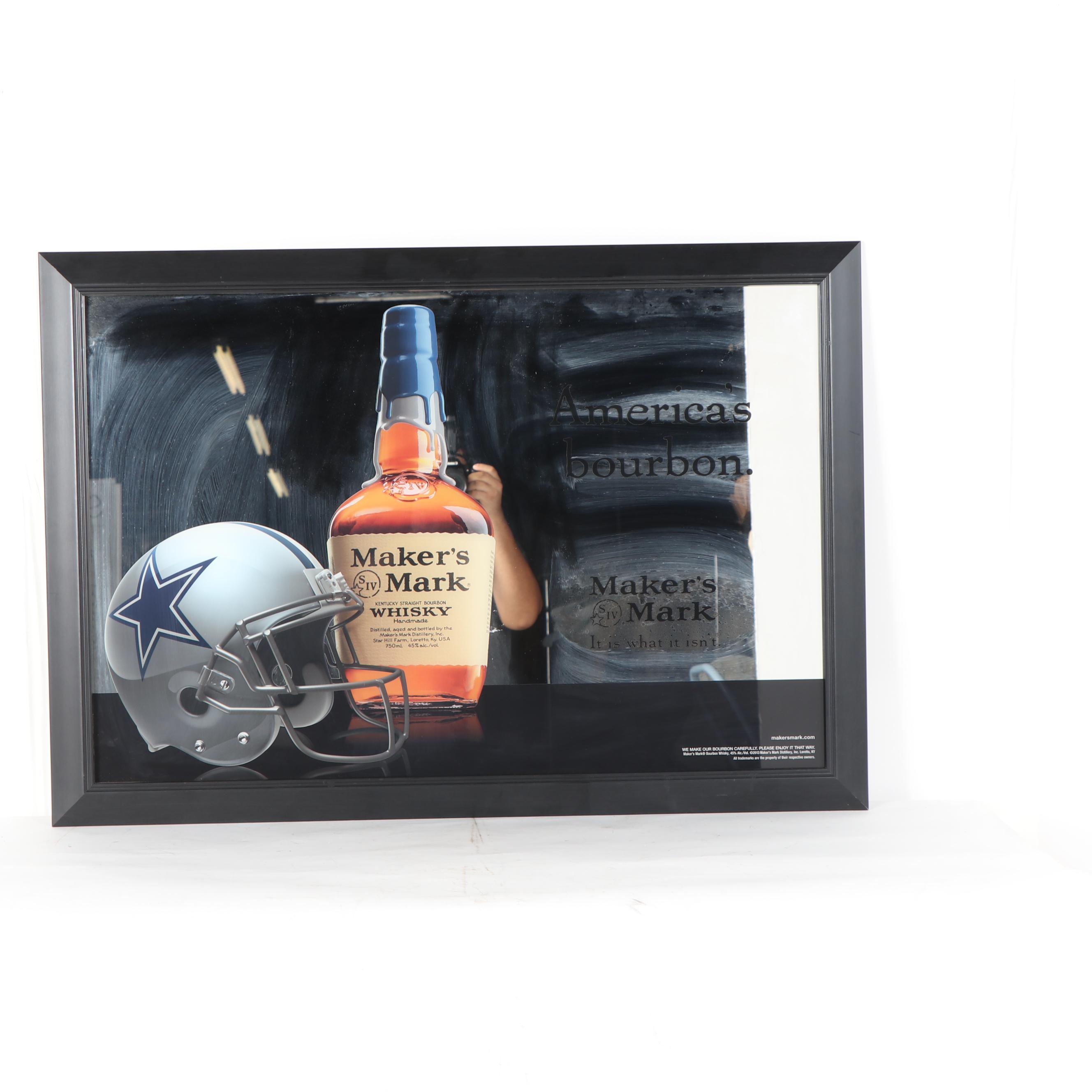 Maker's Mark "Dallas Cowboys" Ad Mirror