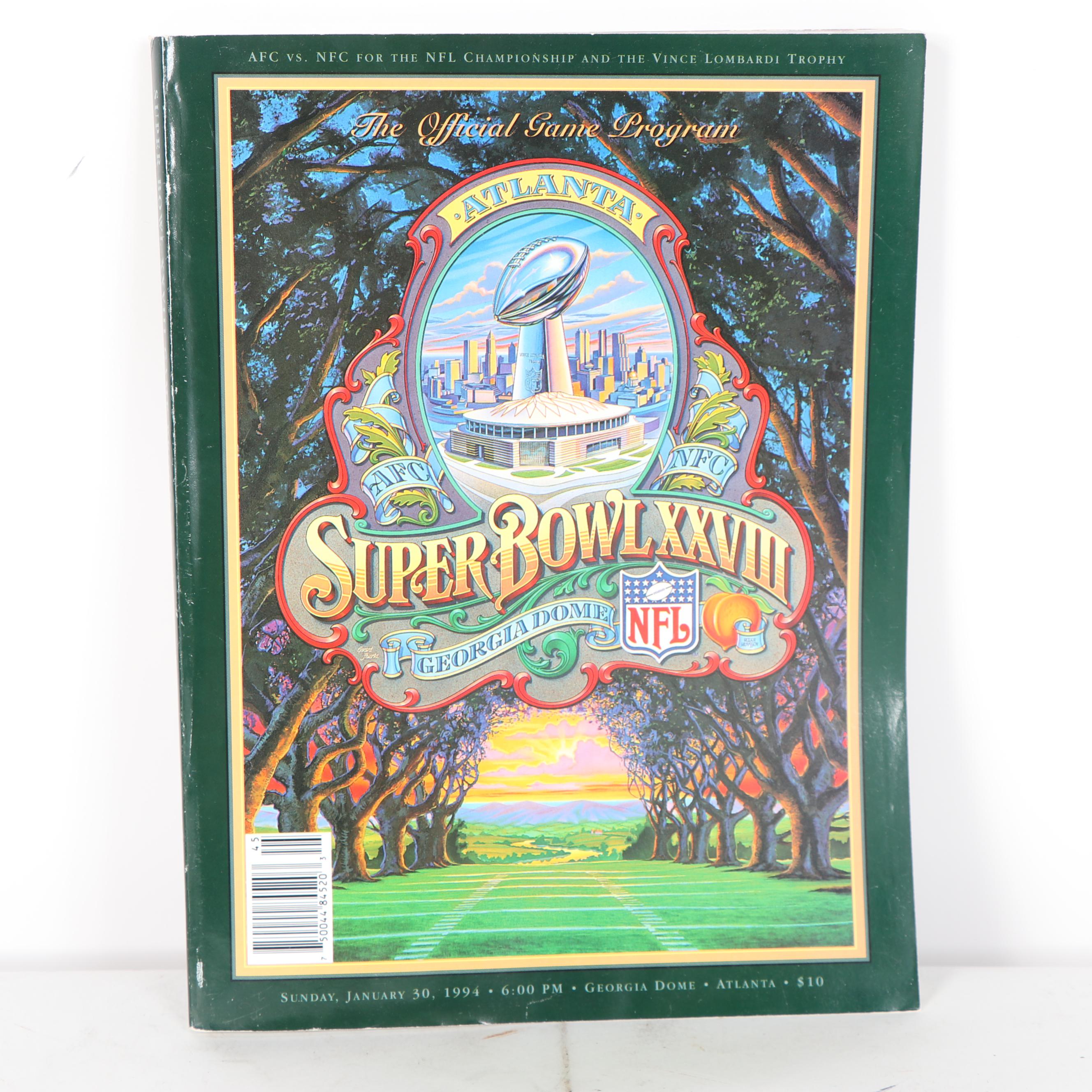 Dallas Cowboys 1993 Team Photograph Plaque with Superbowl XXVIII Program