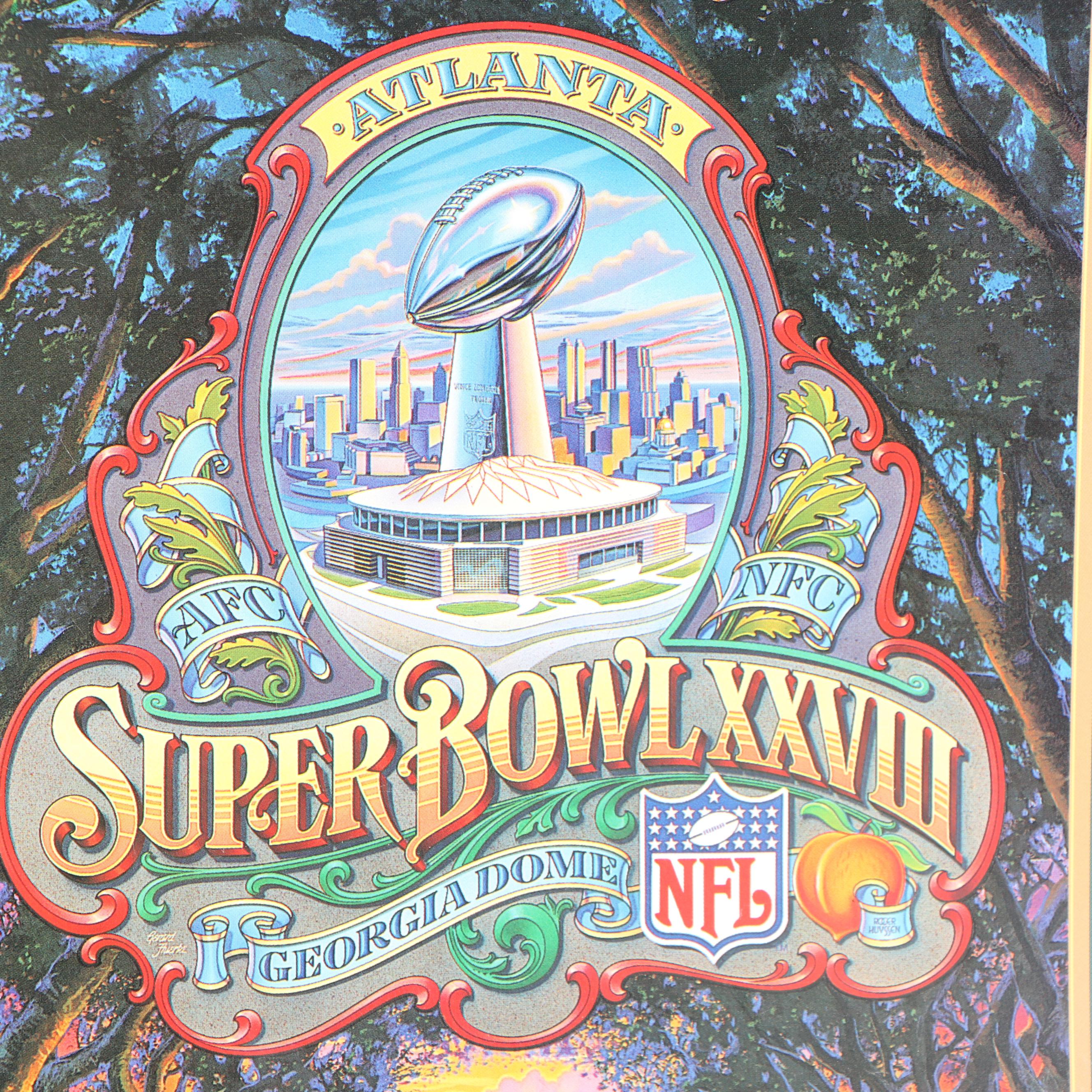 Dallas Cowboys 1993 Team Photograph Plaque with Superbowl XXVIII Program