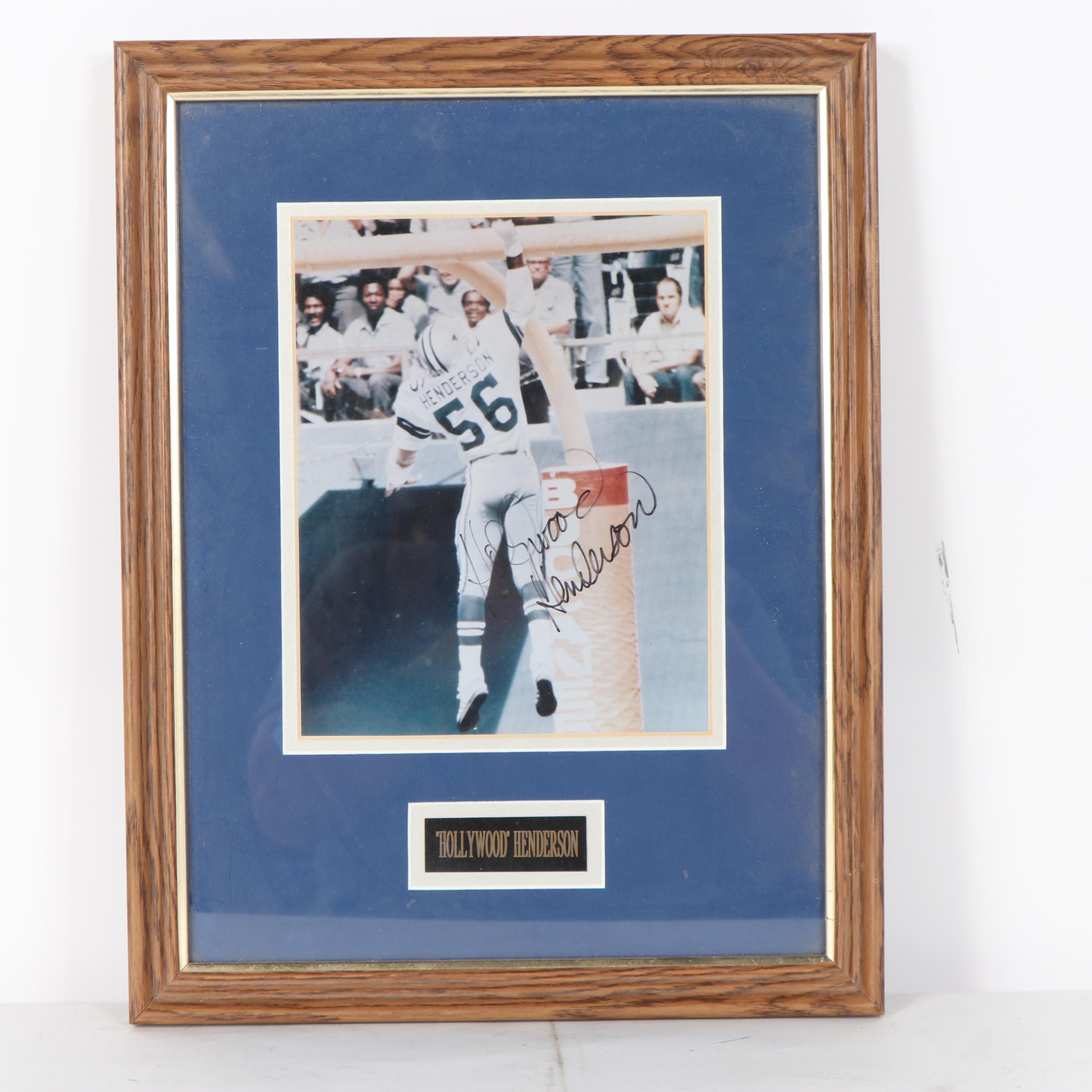 Thomas "Hollywood" Henderson Autographed First Ever Goal- Post Dunk Photograph