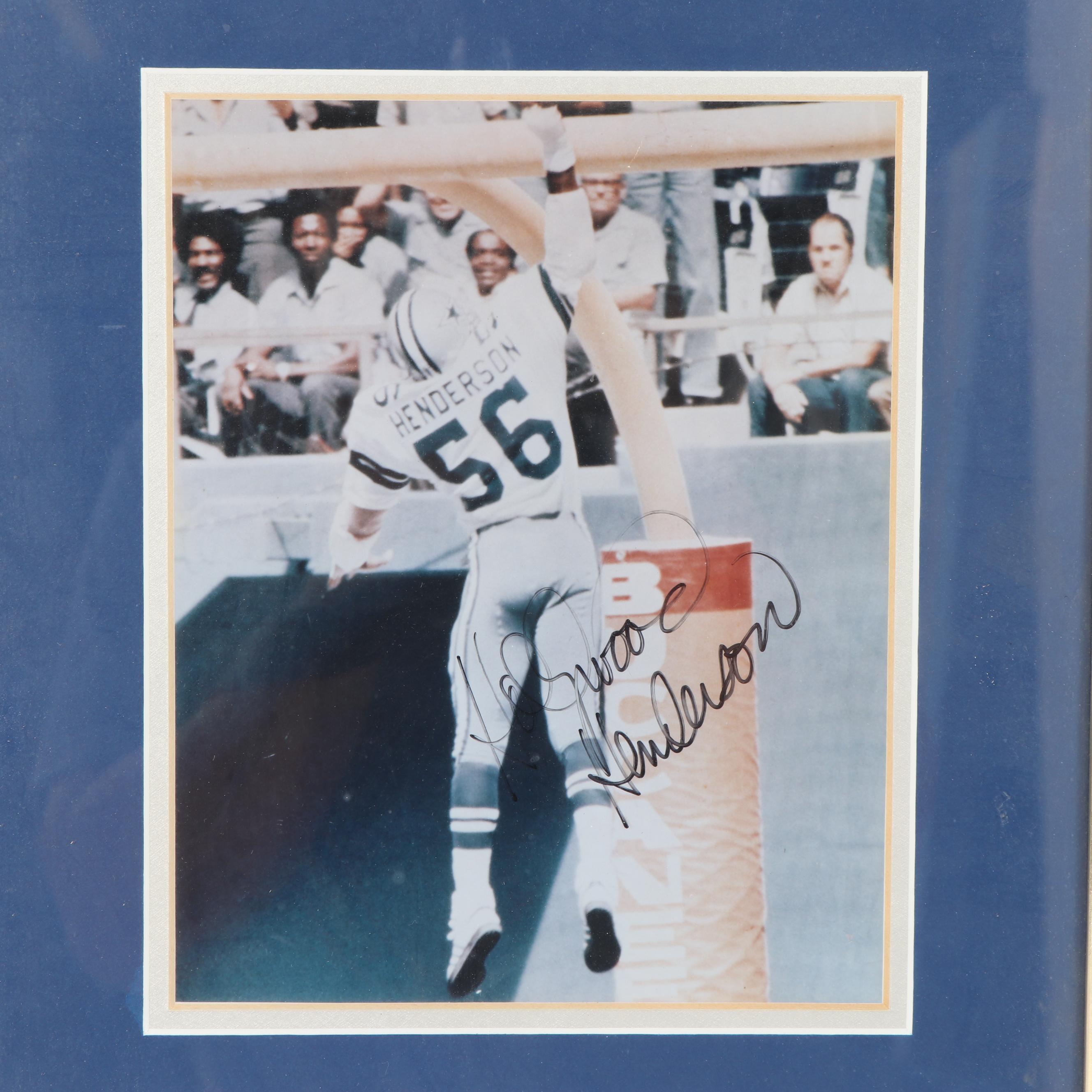 Thomas "Hollywood" Henderson Autographed First Ever Goal- Post Dunk Photograph