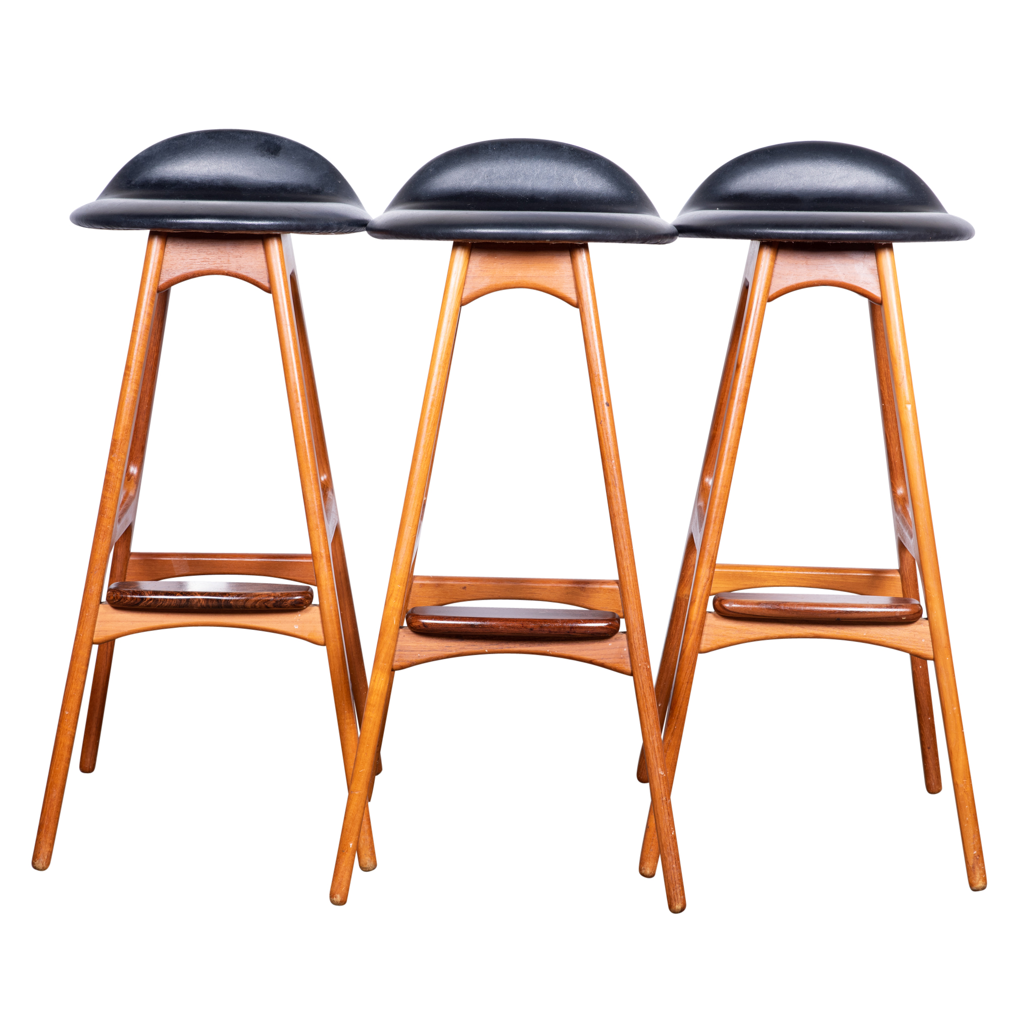 "Model 61" Teak and Rosewood Barstools by Erik Buch for O.D. Møbler A/S, 20th C.