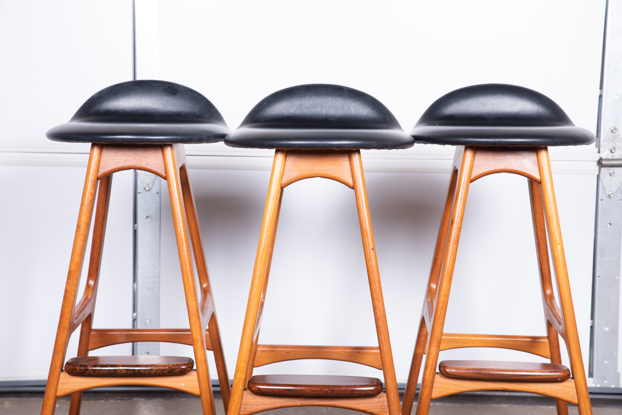 "Model 61" Teak and Rosewood Barstools by Erik Buch for O.D. Møbler A/S, 20th C.