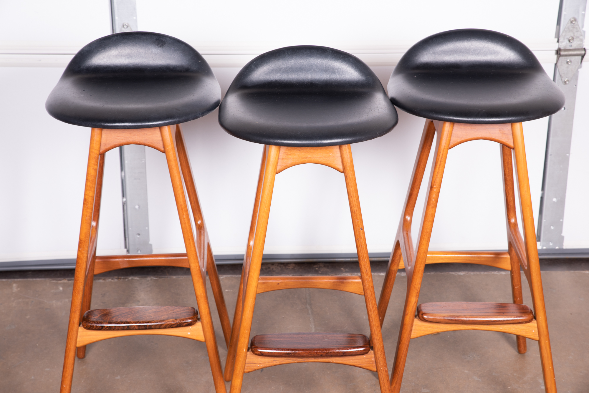 "Model 61" Teak and Rosewood Barstools by Erik Buch for O.D. Møbler A/S, 20th C.