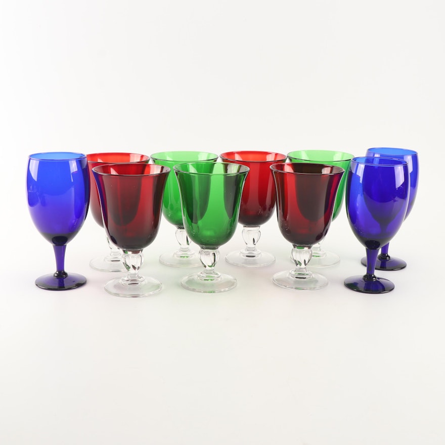 Contemporary Colorful Glass Goblets