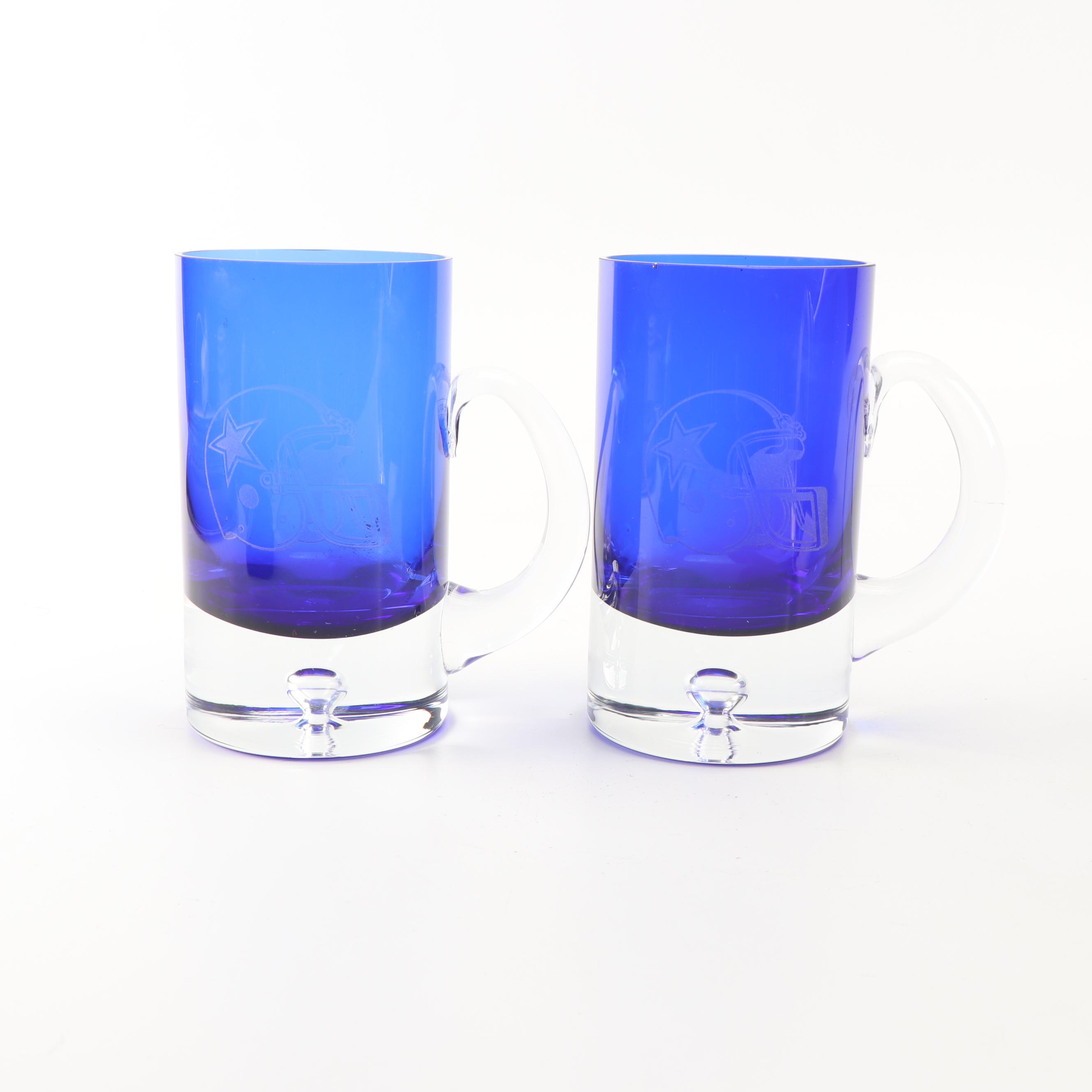 Block Dallas Cowboys Cobalt Glass Mugs and Vase