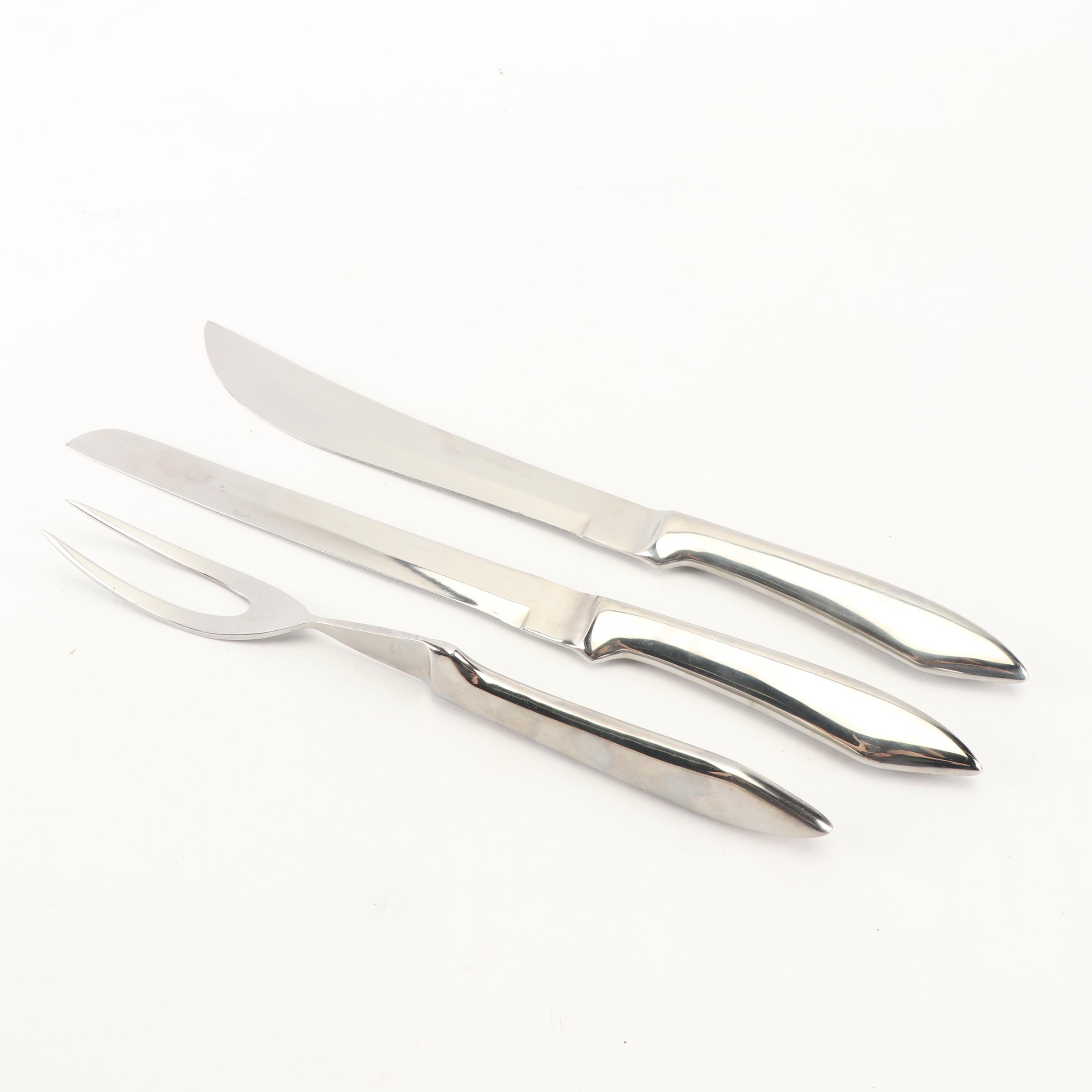 Gourmet Stainless Steel Three-Piece Carving Set