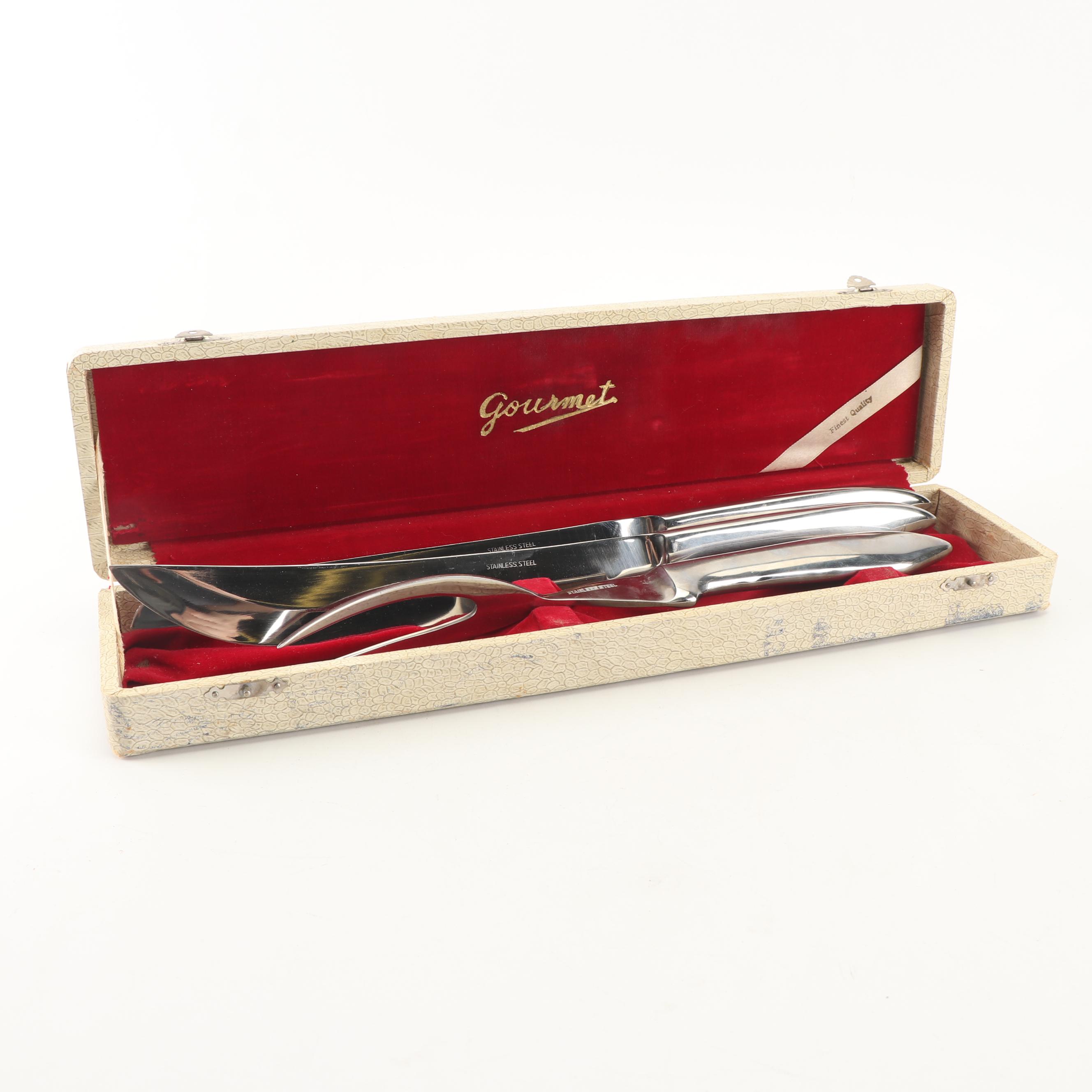 Gourmet Stainless Steel Three-Piece Carving Set