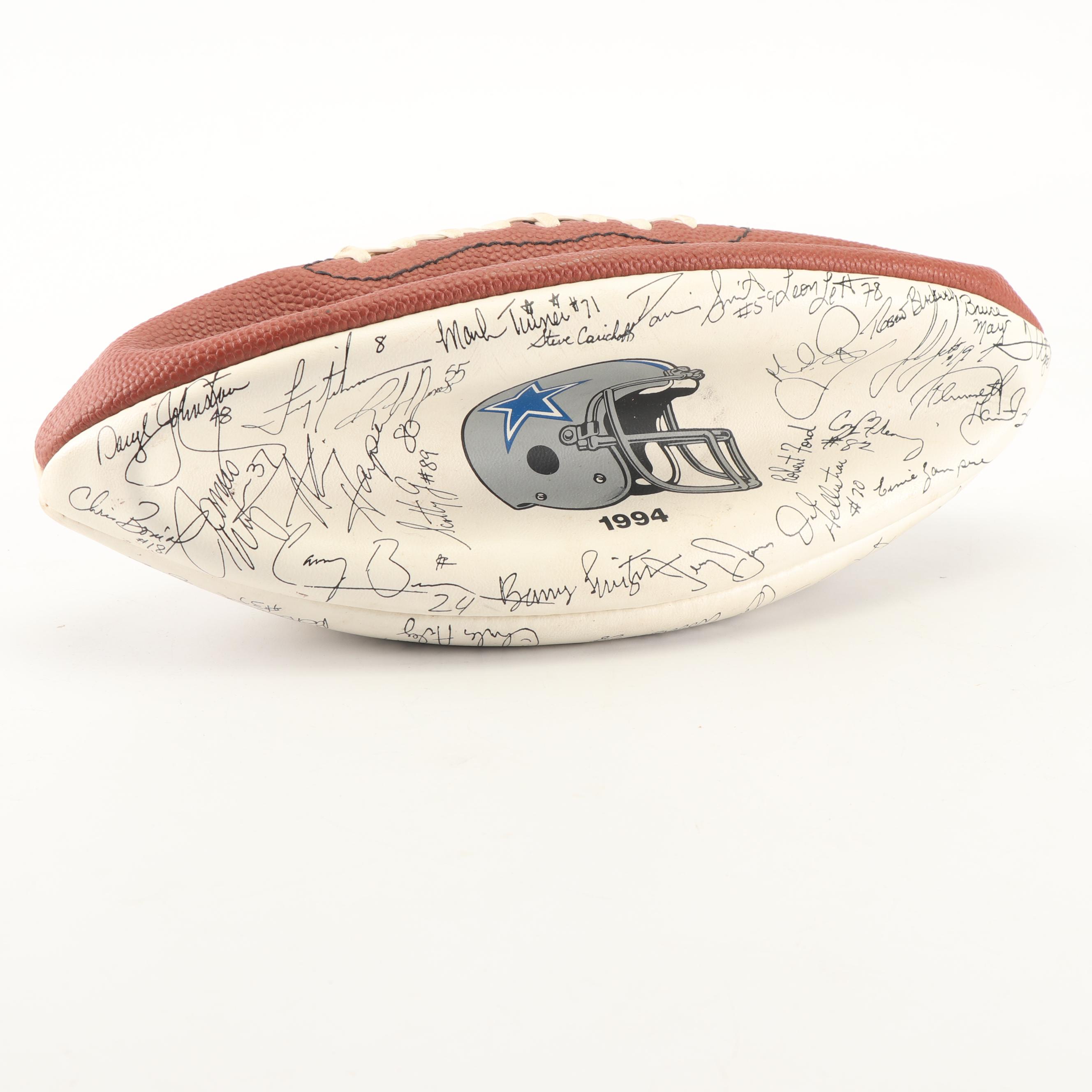 1994 Season Dallas Cowboys Football with Printed Signatures
