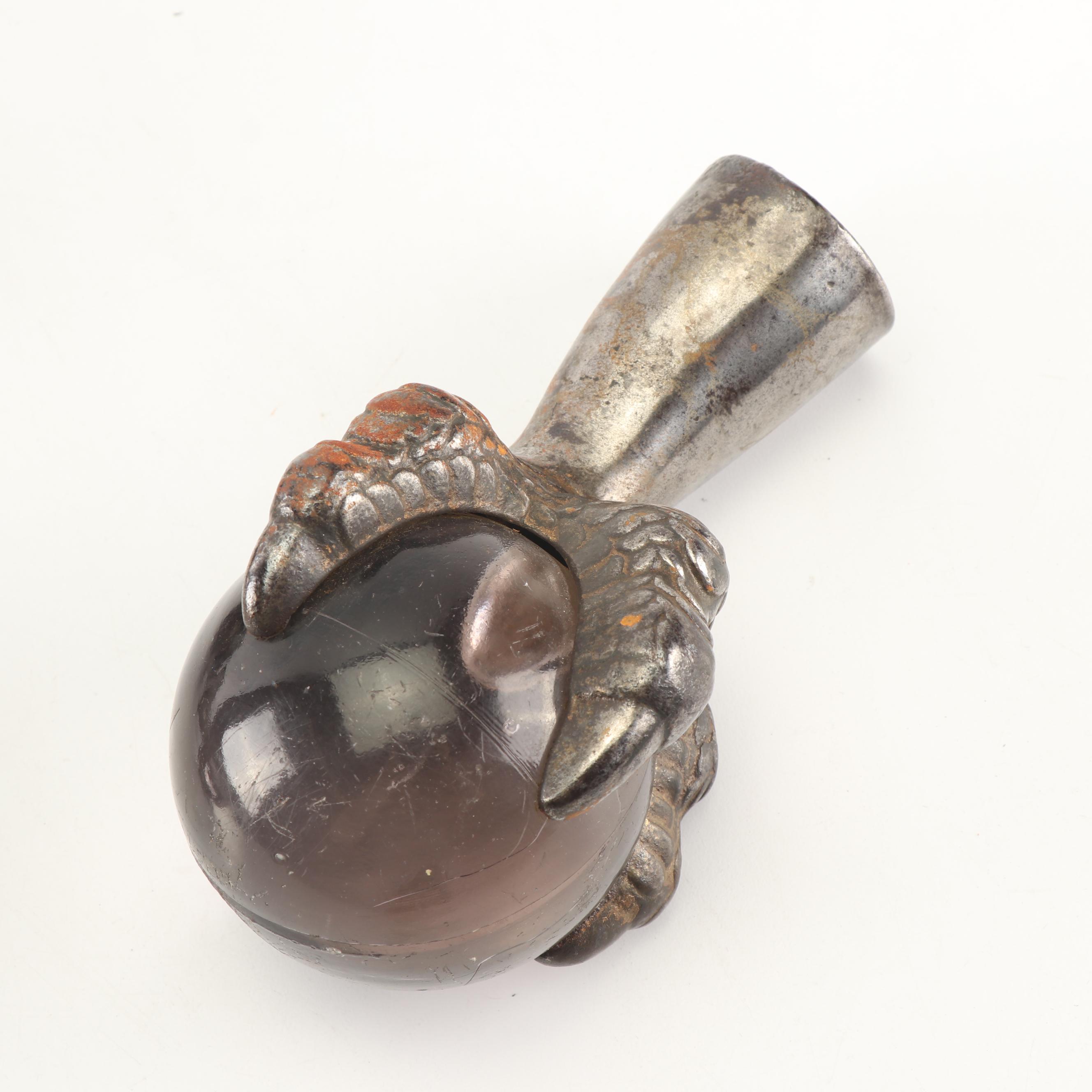 Brass and Purple Glass "Dragon Claw and Pearl" Table Feet, 20th Century