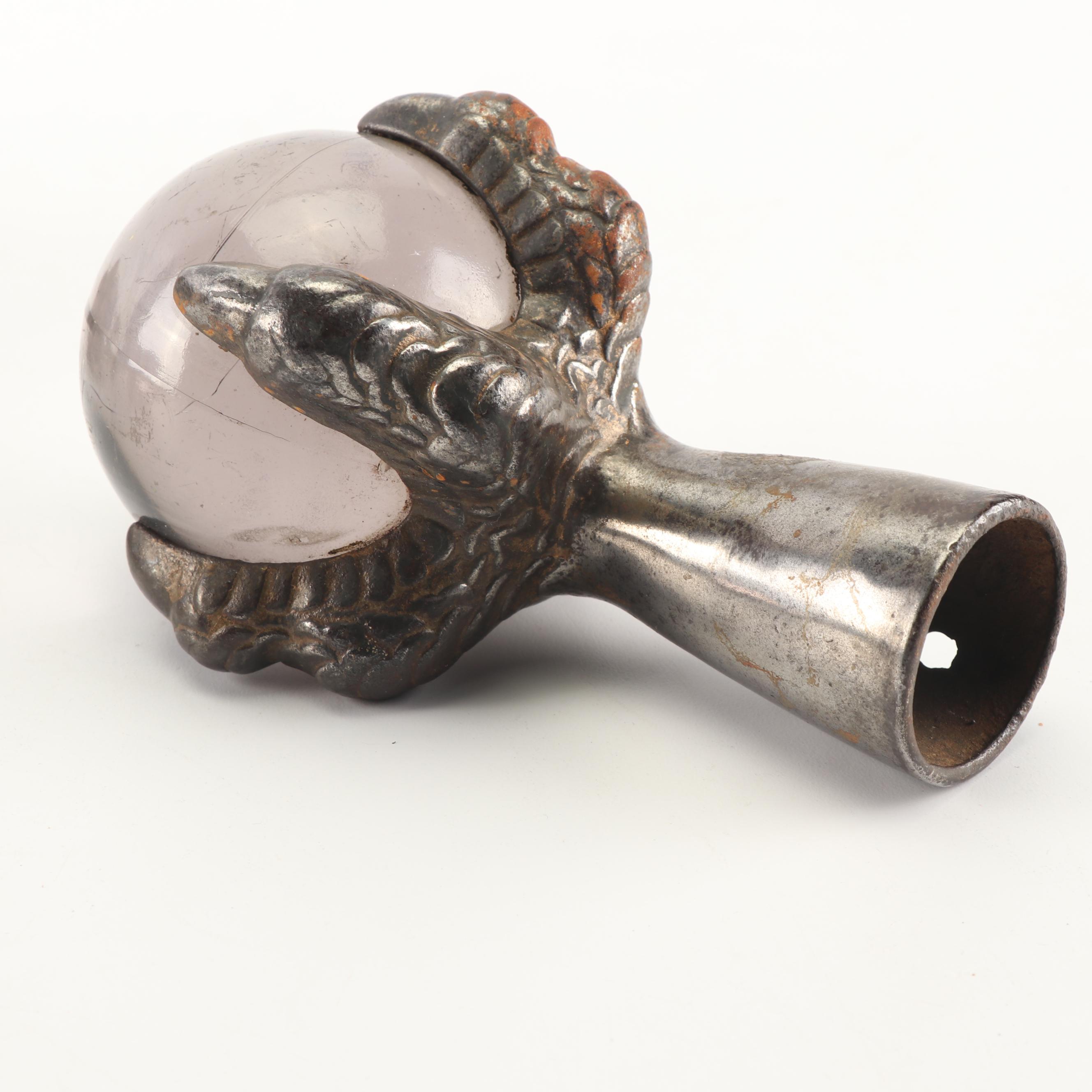 Brass and Purple Glass "Dragon Claw and Pearl" Table Feet, 20th Century