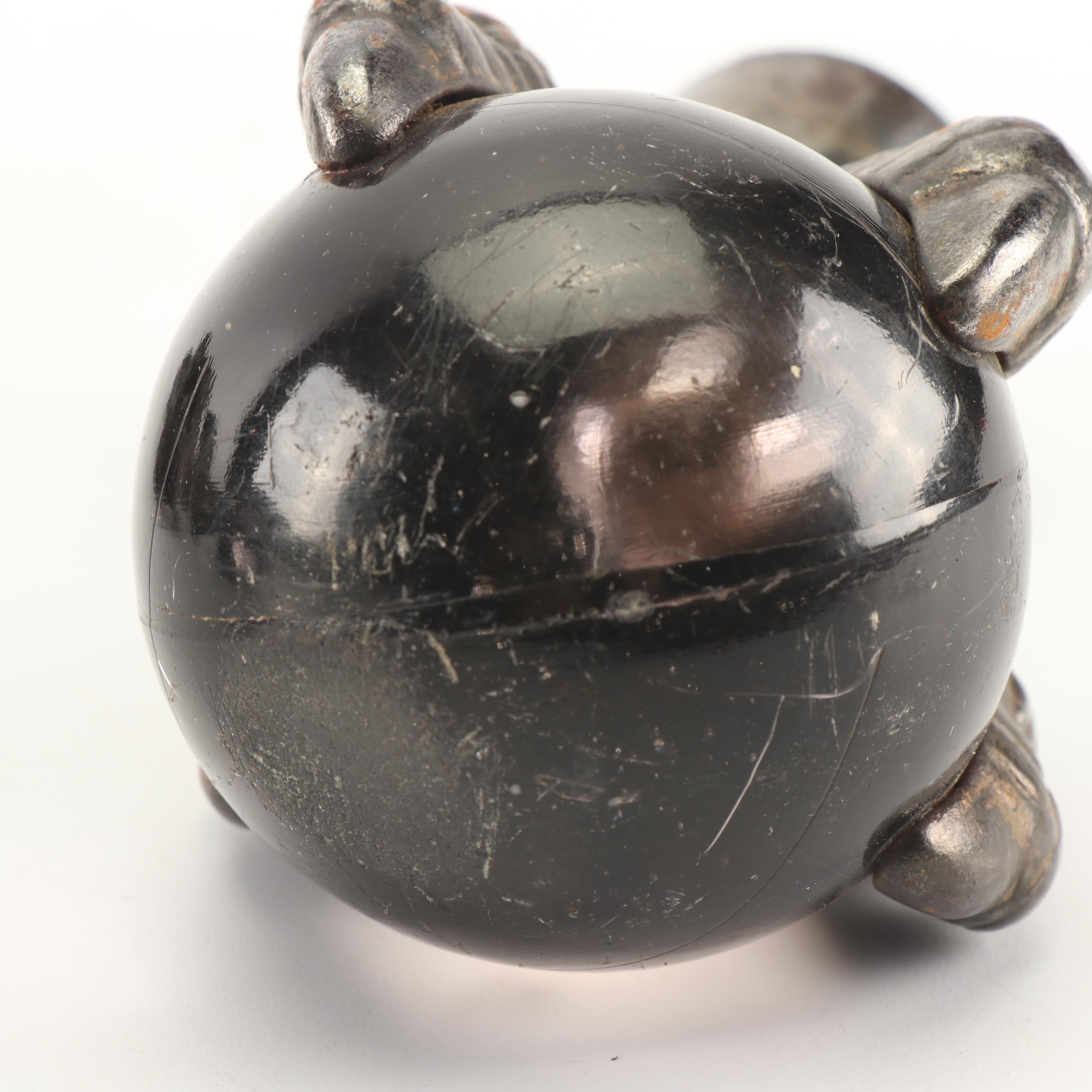 Brass and Purple Glass "Dragon Claw and Pearl" Table Feet, 20th Century