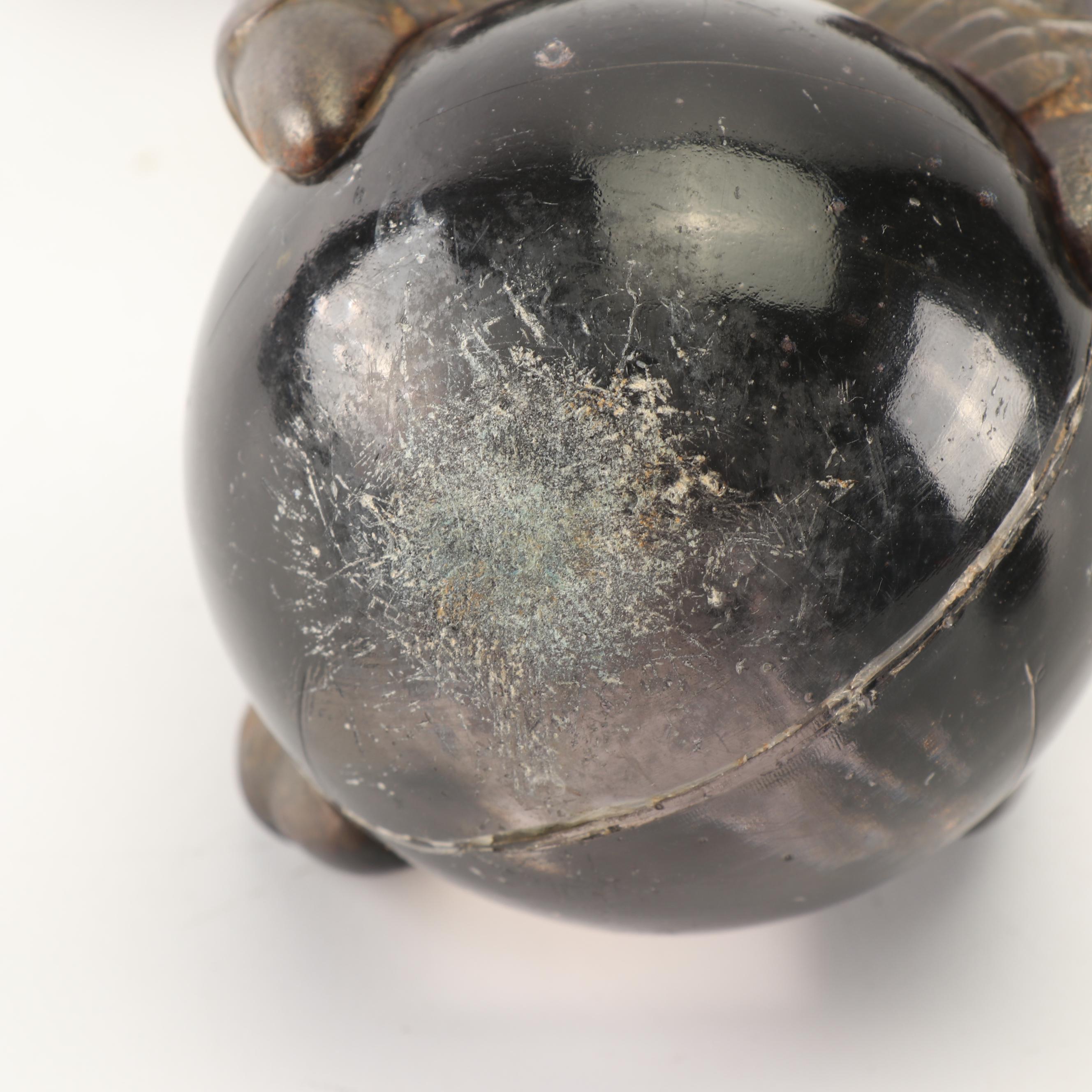 Brass and Purple Glass "Dragon Claw and Pearl" Table Feet, 20th Century