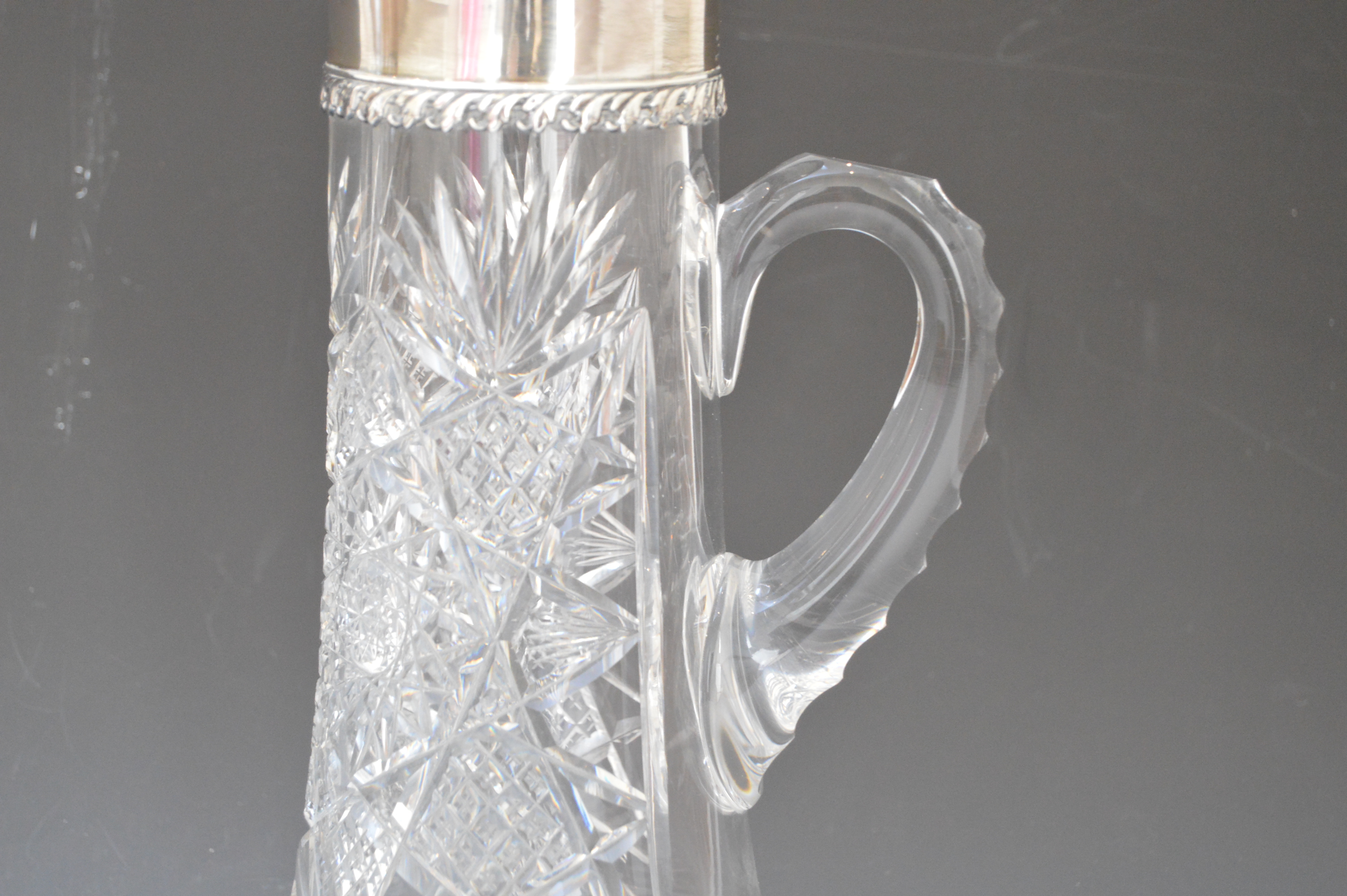 Tiffany & Co. Cut Crystal and Sterling Silver Water Pitcher