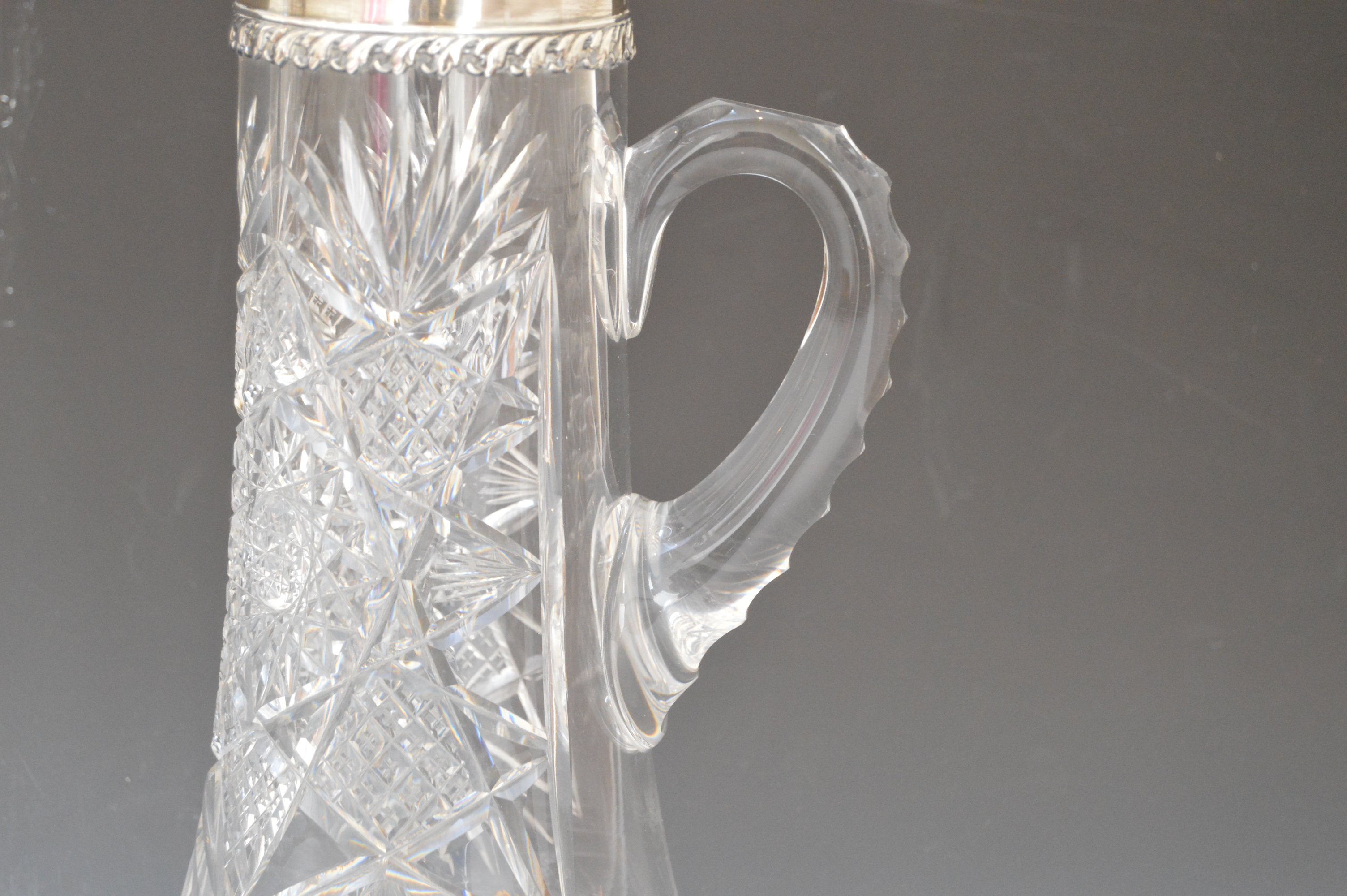Tiffany & Co. Cut Crystal and Sterling Silver Water Pitcher