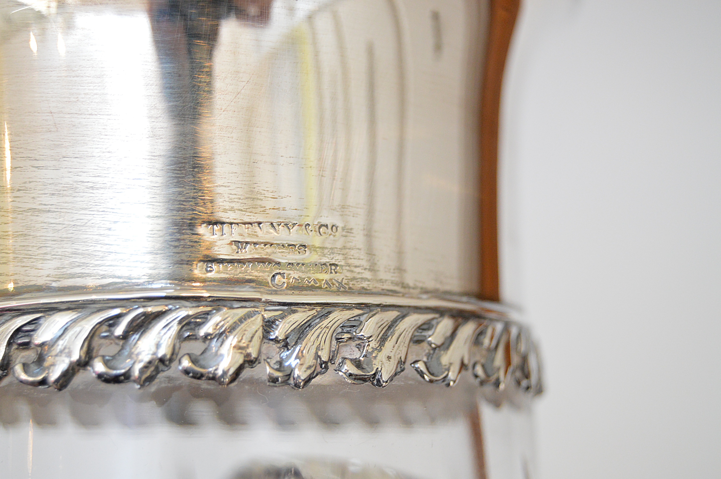 Tiffany & Co. Cut Crystal and Sterling Silver Water Pitcher