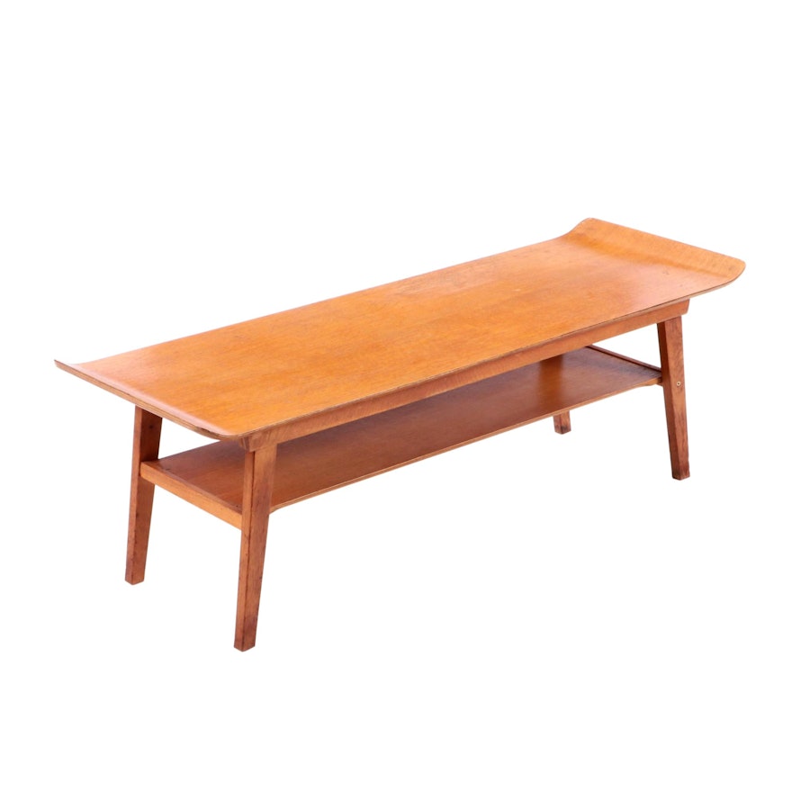 Mid Century Modern Birch Coffee Table, 20th Century