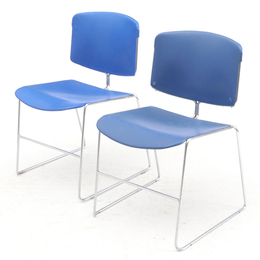 Chrome and Molded Plastic Side Chairs by Steelcase