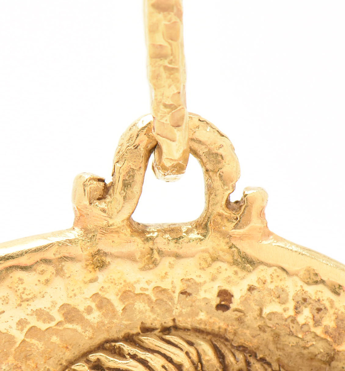 Circa 1970s Cartier 18K Yellow Gold "Ariete" Aries Zodiac Hammered Pendant