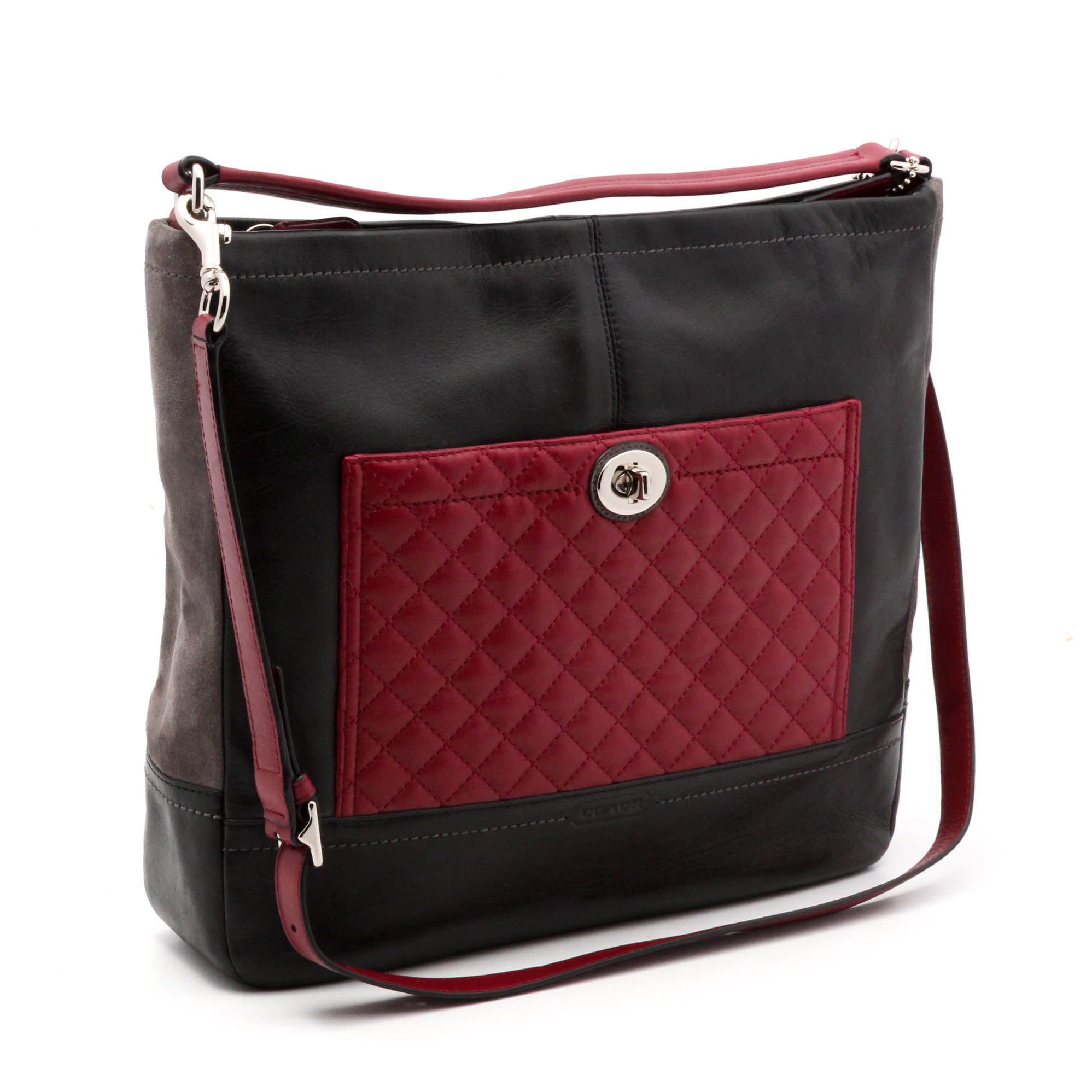 Coach Park Quilted Color Block Leather Hobo Handbag