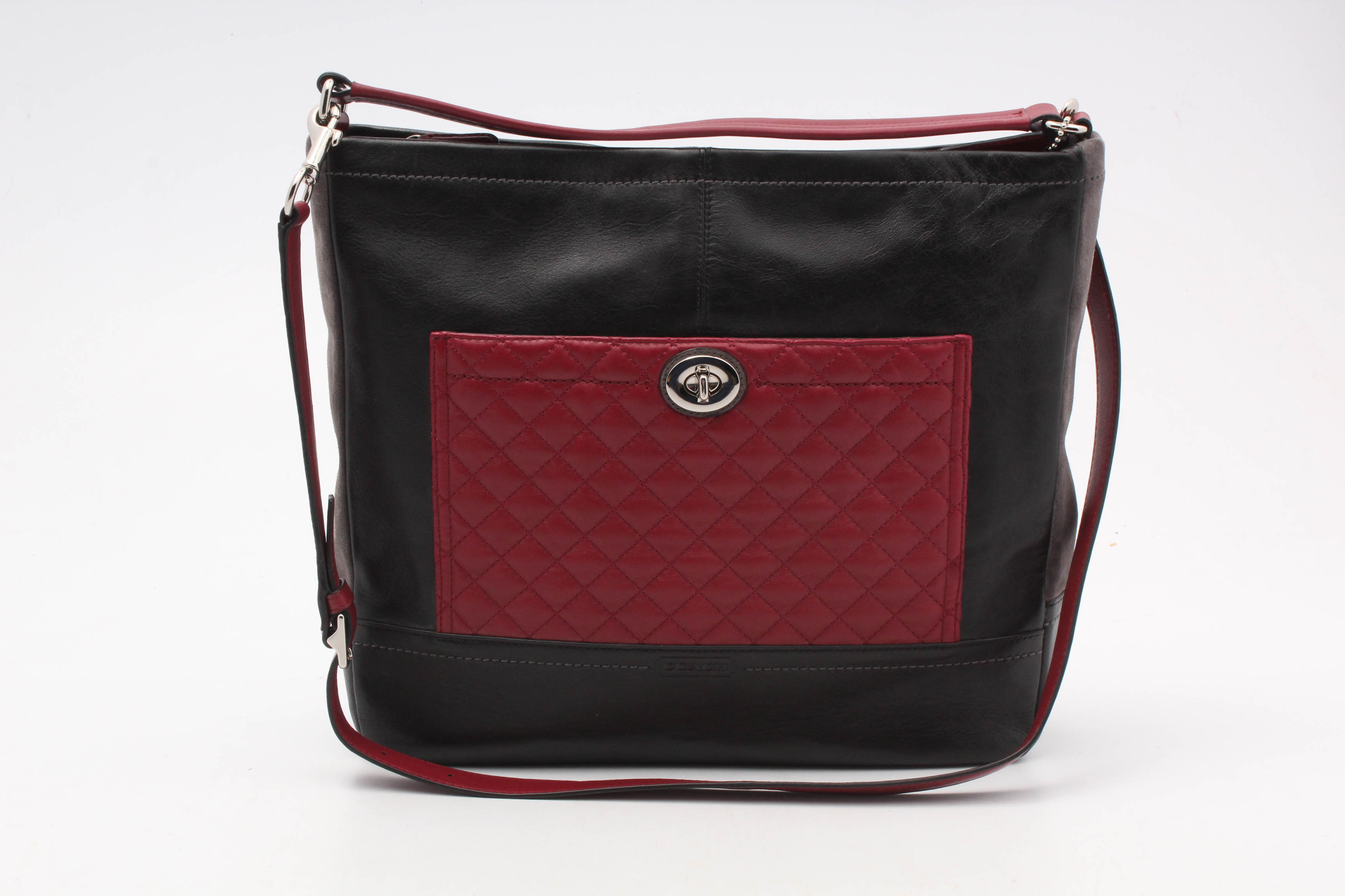 Coach Park Quilted Color Block Leather Hobo Handbag