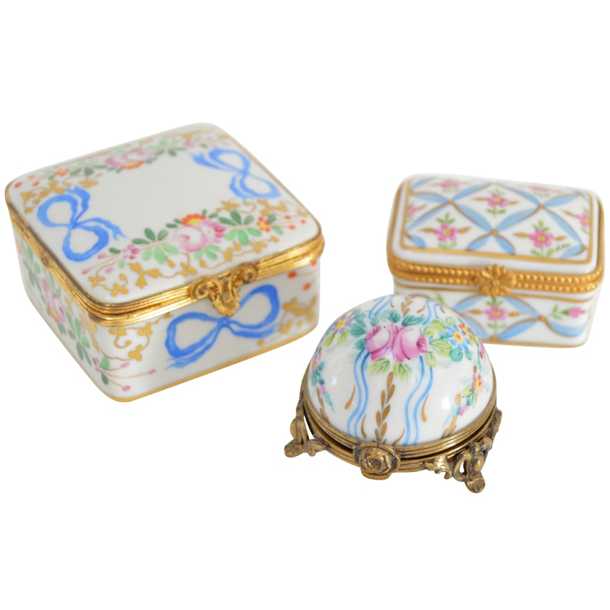 French Porcelain Trinket Boxes