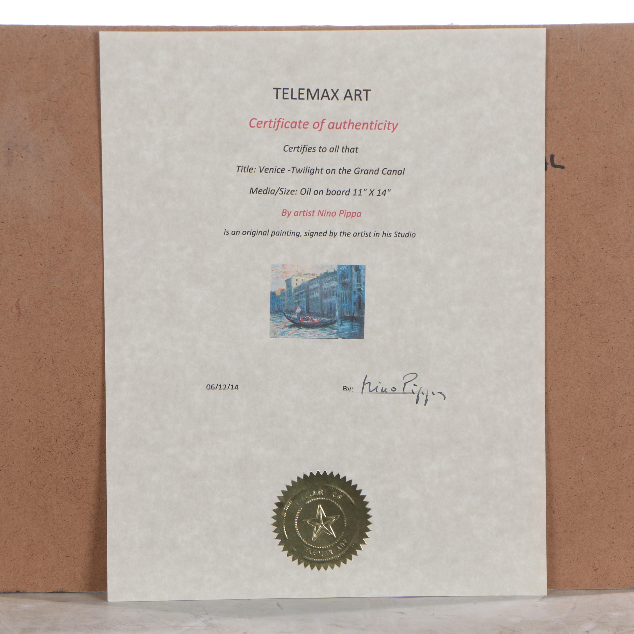 Nino Pippa Oil Painting "Venice - Twilight on the Grand Canal"