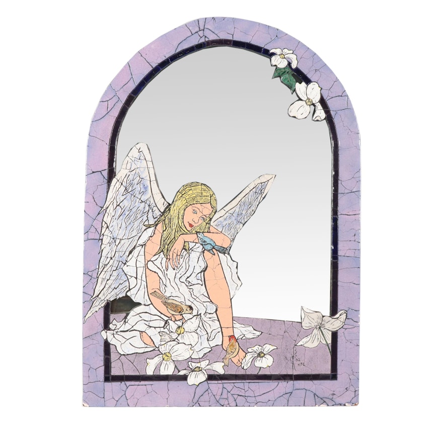 Decorative Hand-Painted Angel Mirror