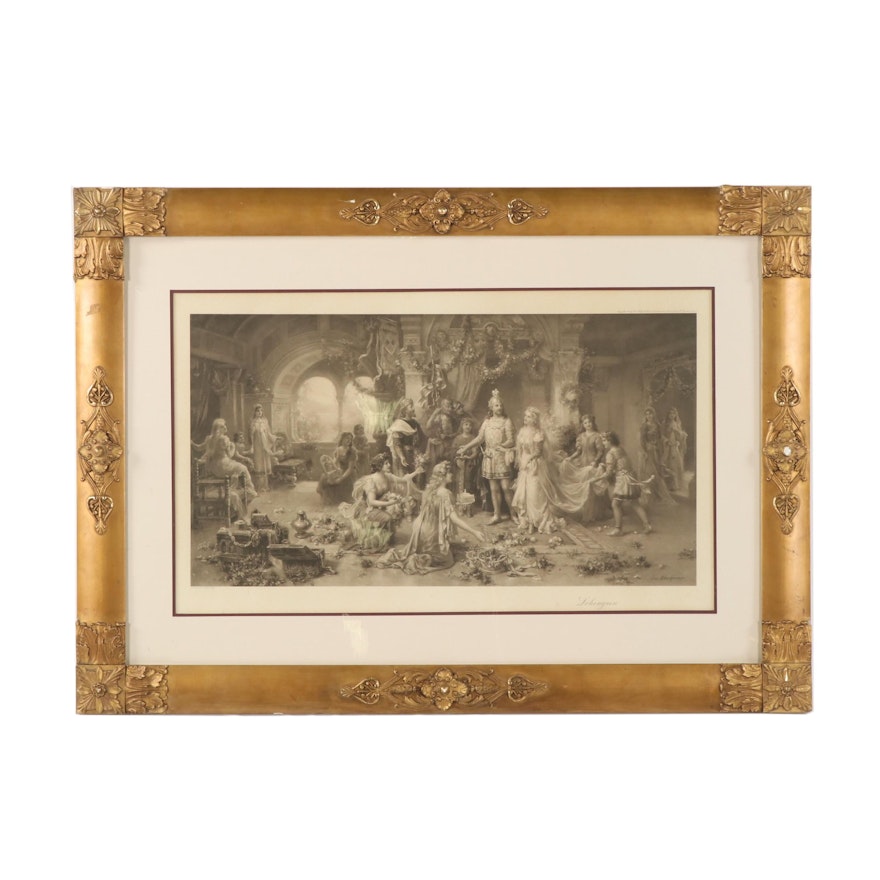 Photogravure after Emanuel Oberhauser "The Royal Wedding of Lohengrin"