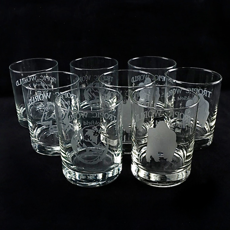 Brookfield Zoo "Tropic World" Double Old Fashioned Glasses