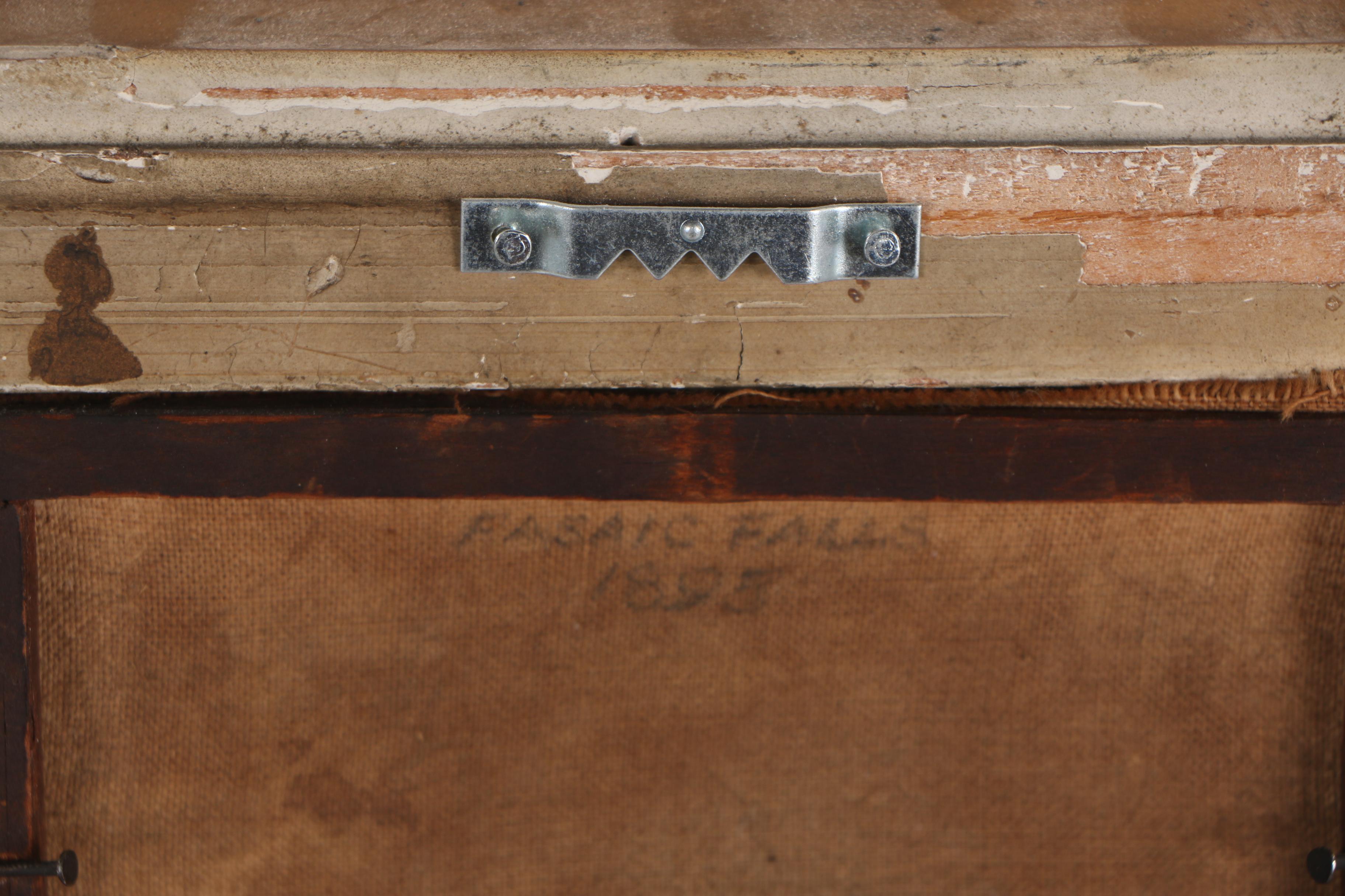 Miniature Oil Painting on Halftone Print "Pasaic Falls"