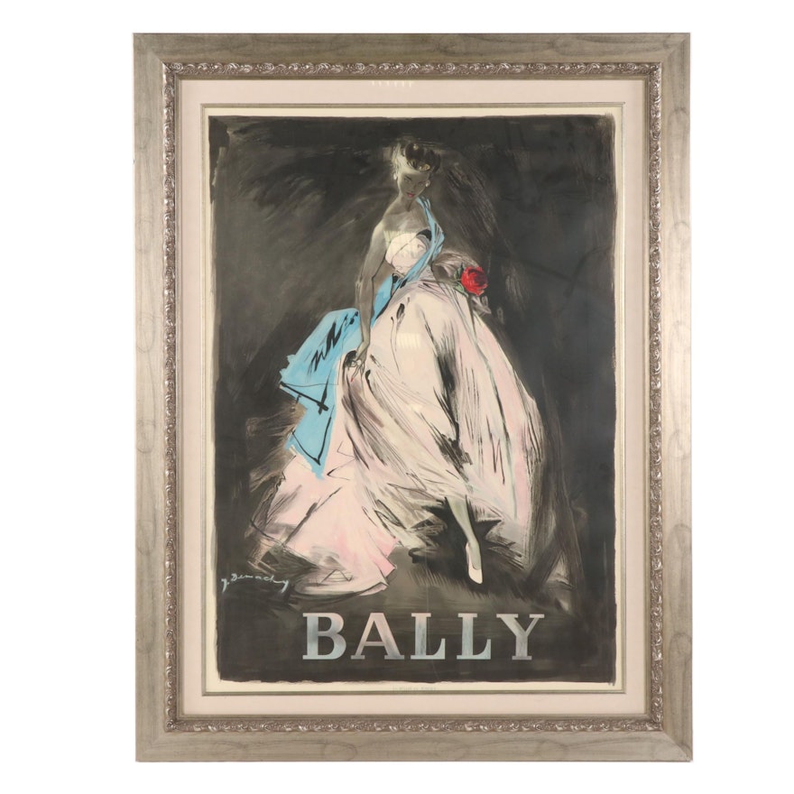 Color Lithograph after Jacques Demachy "Bally" Fashion Poster