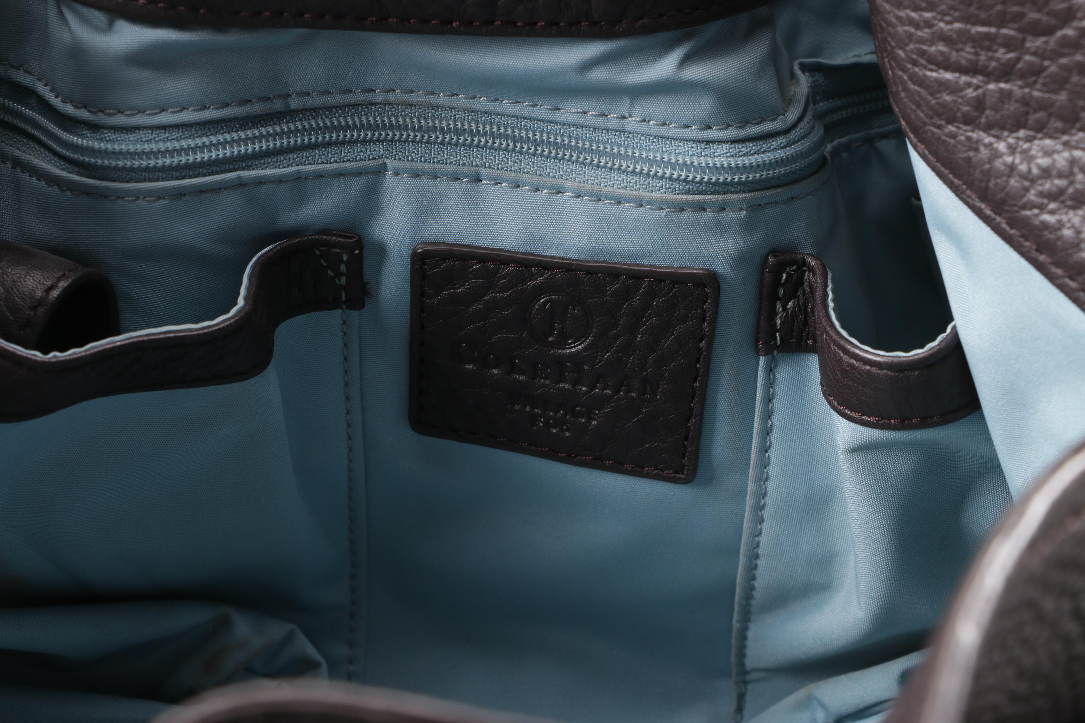 Cole Haan Dark Brown Pebbled Leather Shoulder Bag