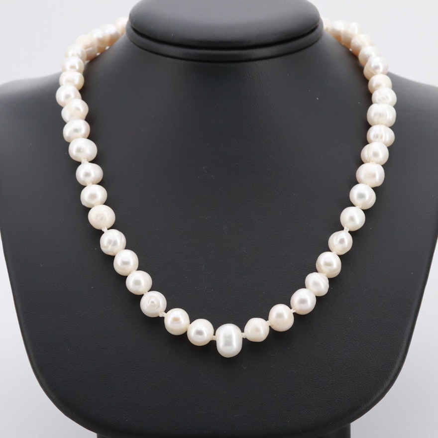 14K Yellow Gold Cultured Pearl Necklace