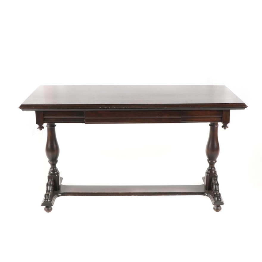 Jacobean Revival Style Mahogany Writing Table, Late 20th Century