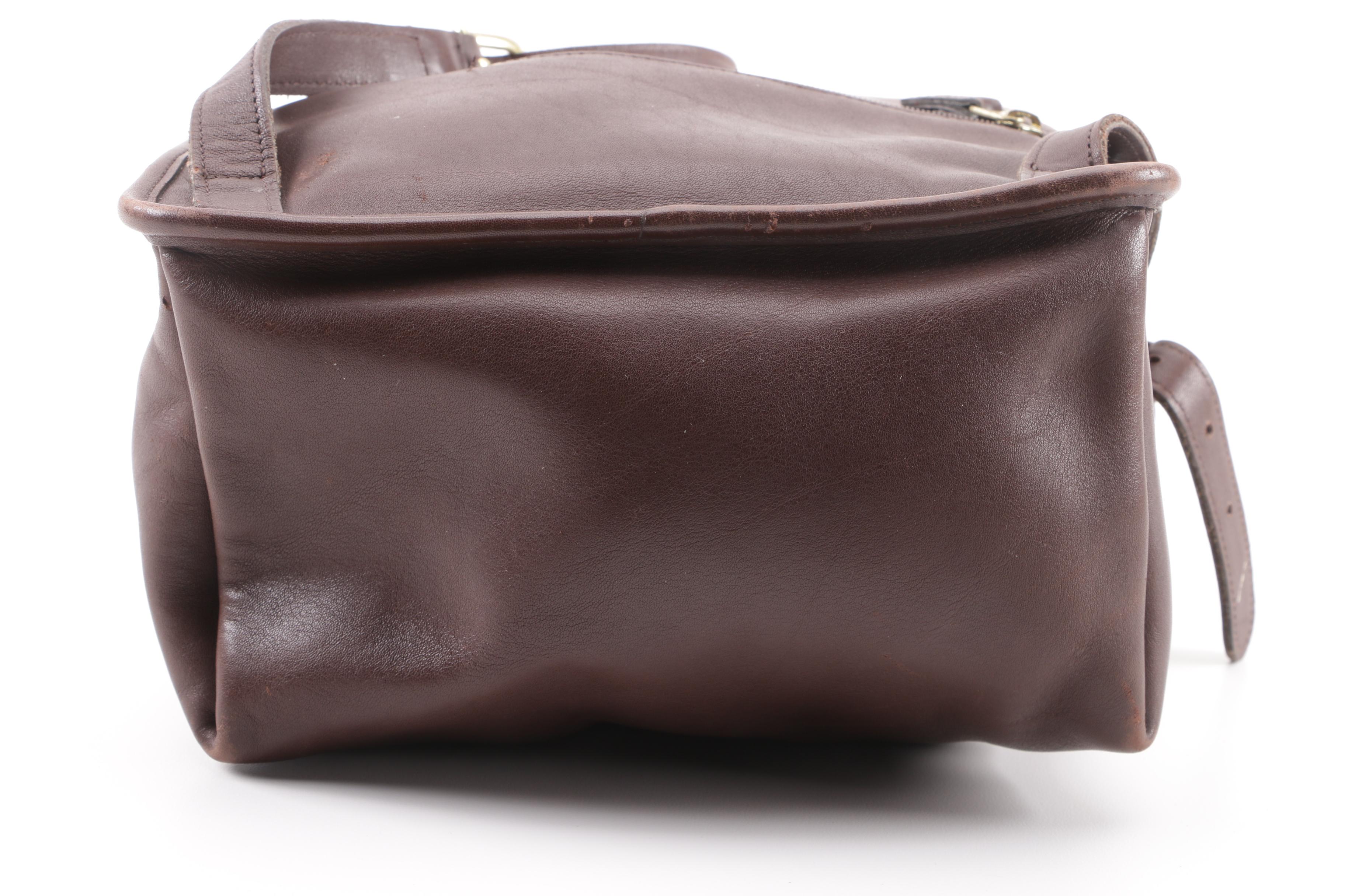 Vintage Coach Brown Leather Turnlock Flap Drawstring Daypack