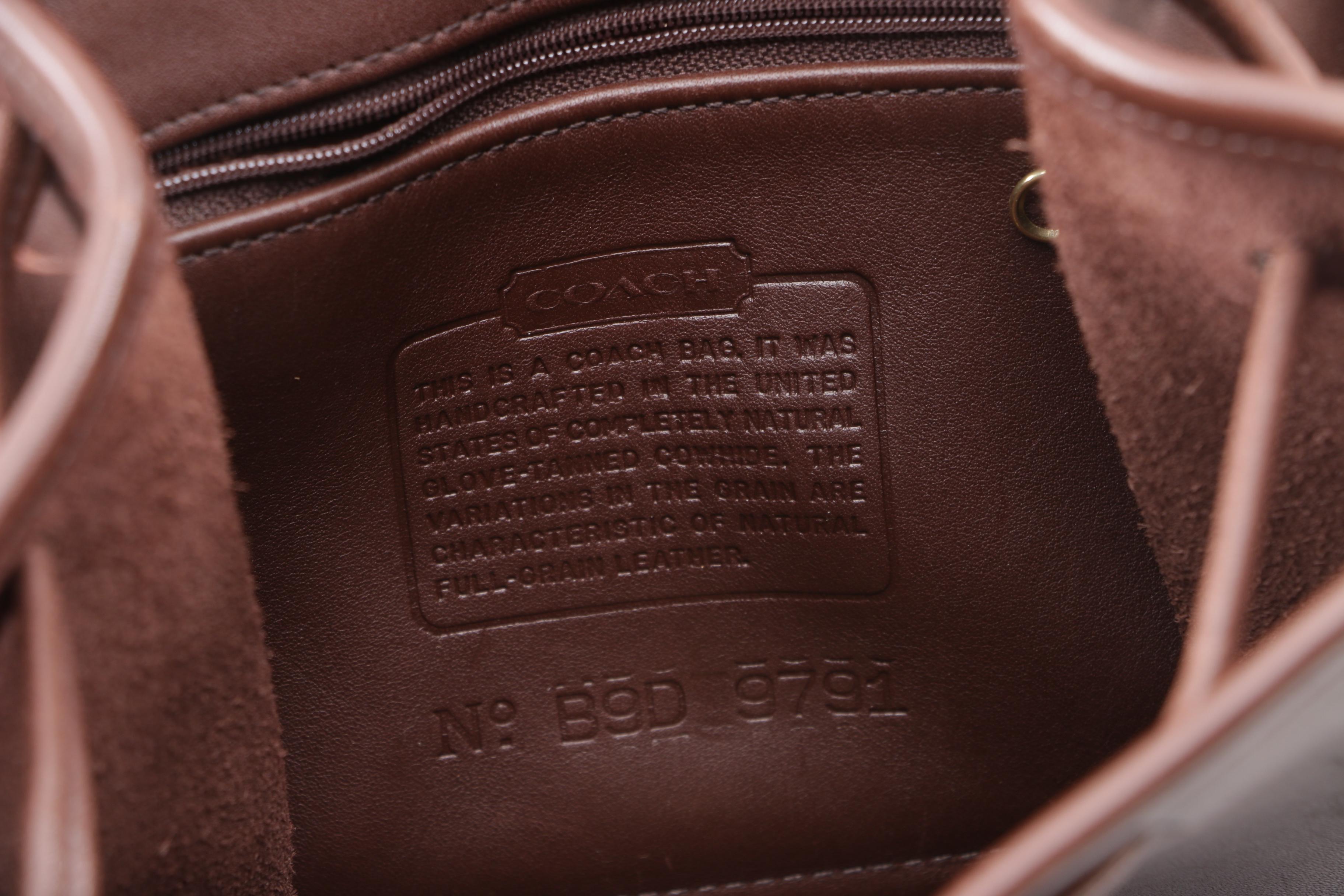 Vintage Coach Brown Leather Turnlock Flap Drawstring Daypack