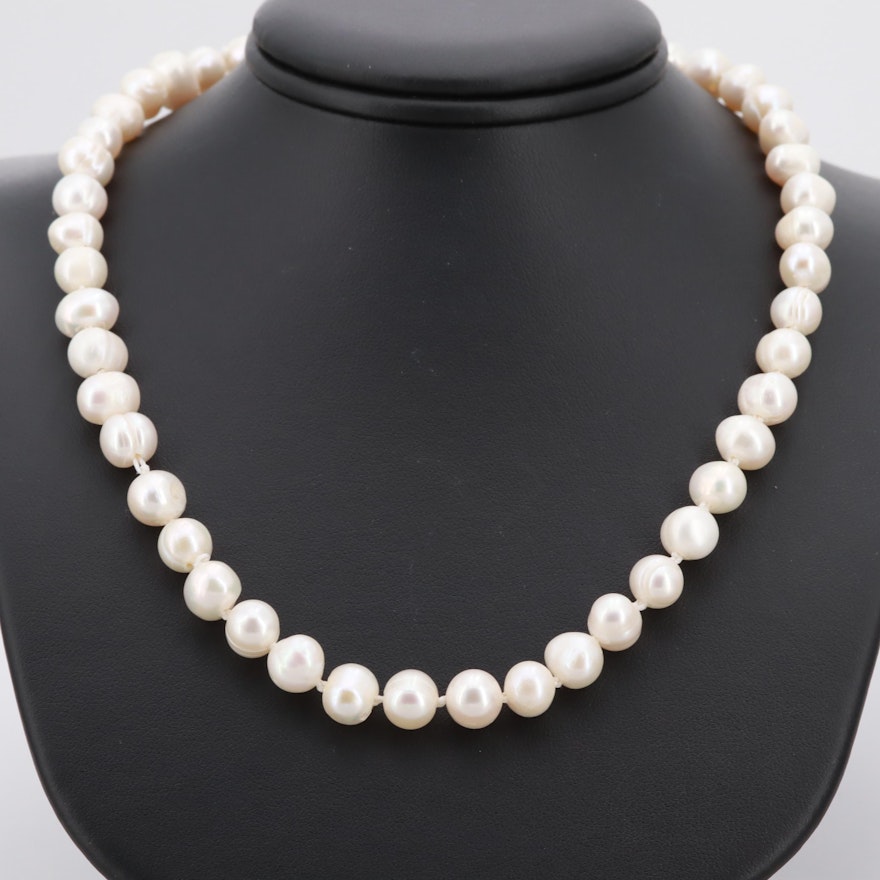 14K Yellow Gold Cultured Pearl Necklace