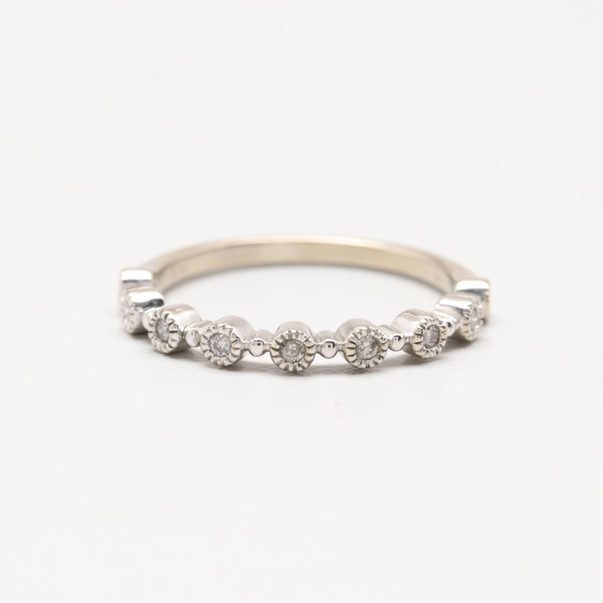 10K White Gold Diamond Ring