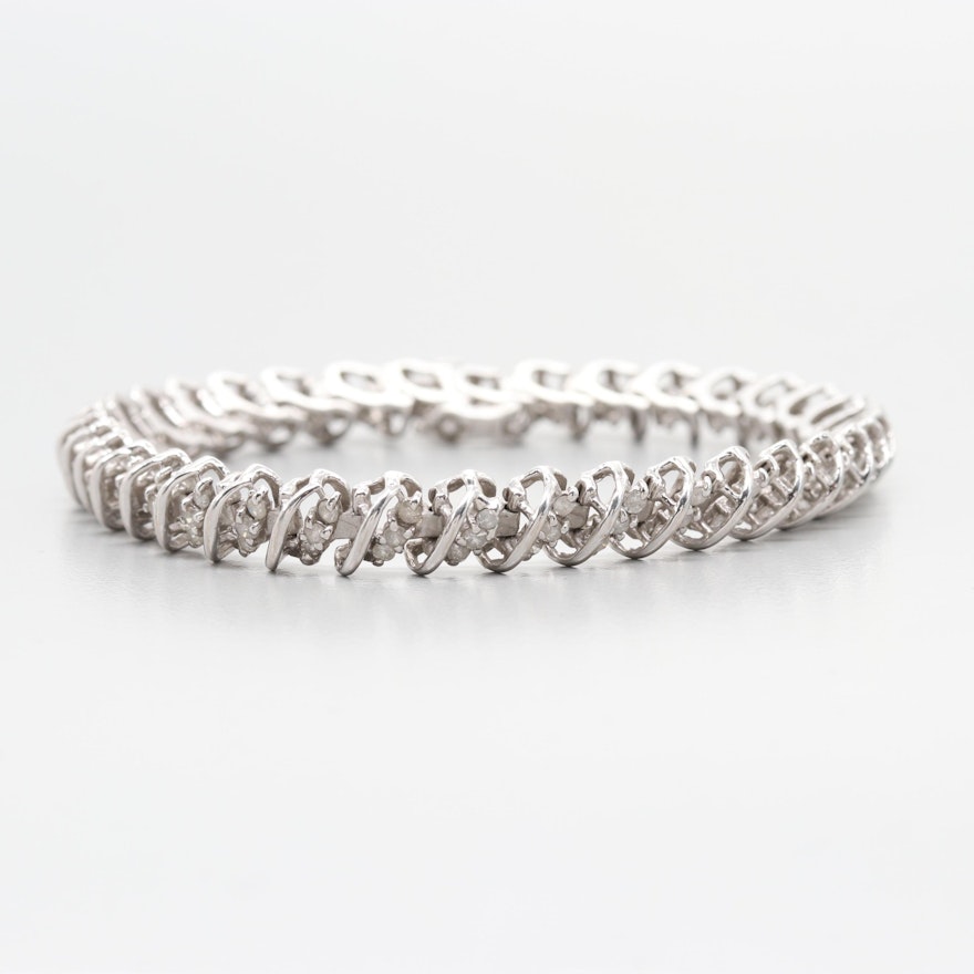 10K White Gold 1.47 CTW Diamond Bracelet