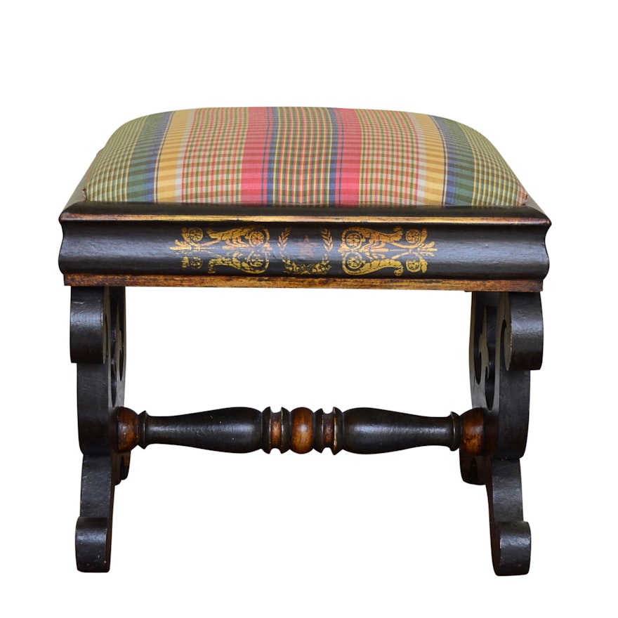 Neoclassic Style Bench Hand Painted by Jan Wolf