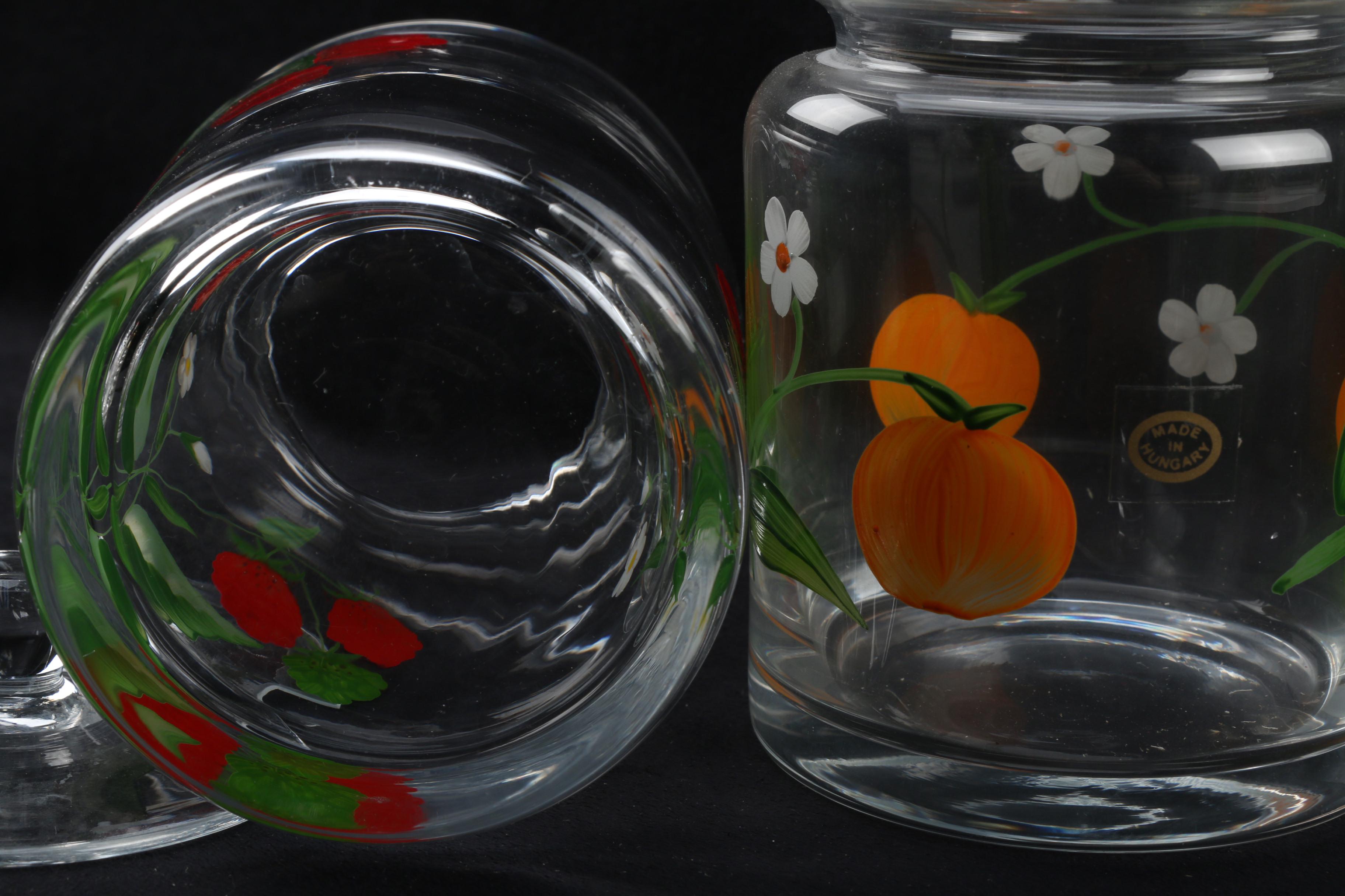 Crystal and Glass Lidded Jars and Bowl with Ladle featuring Baccarat