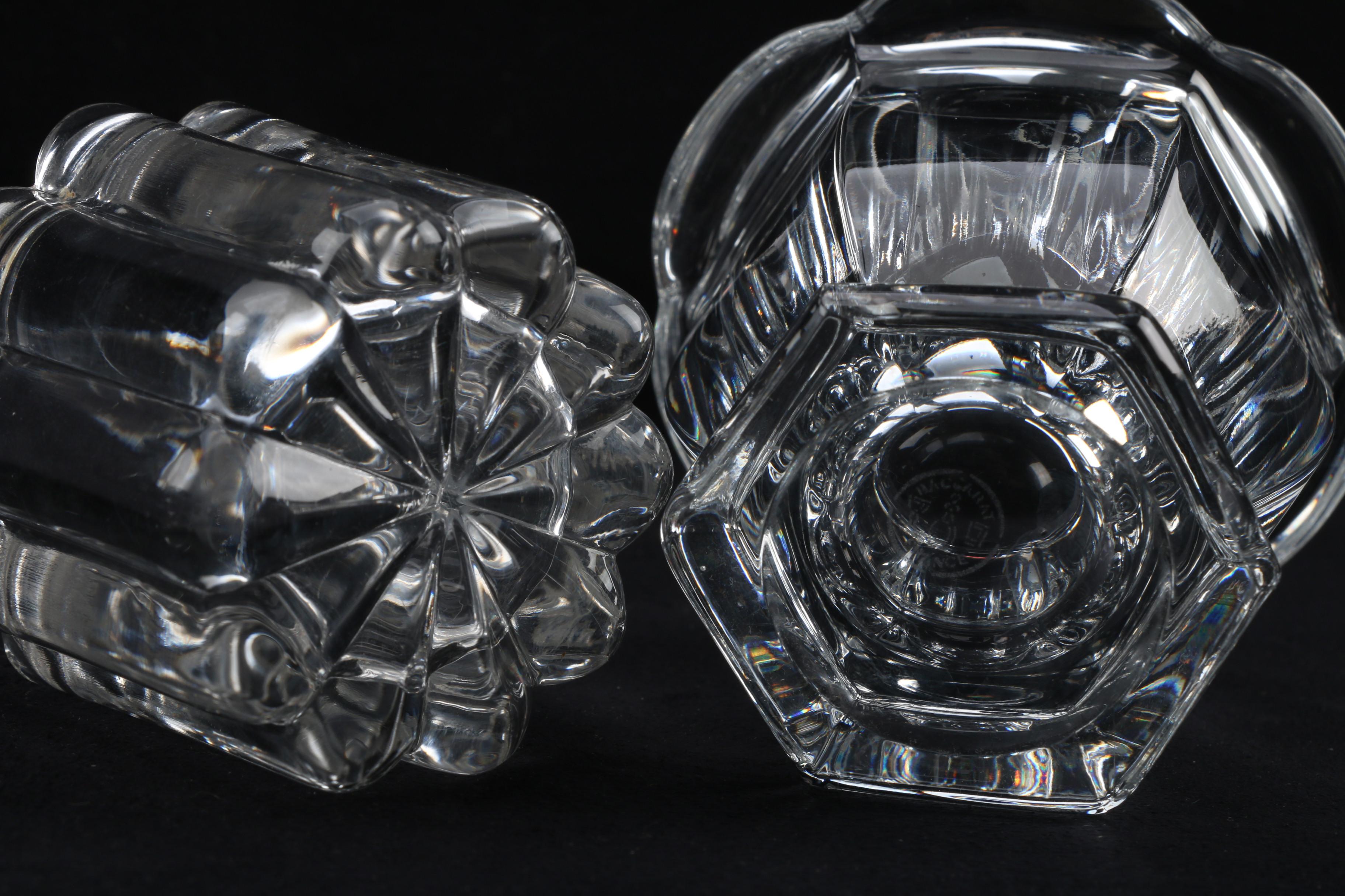 Crystal and Glass Lidded Jars and Bowl with Ladle featuring Baccarat