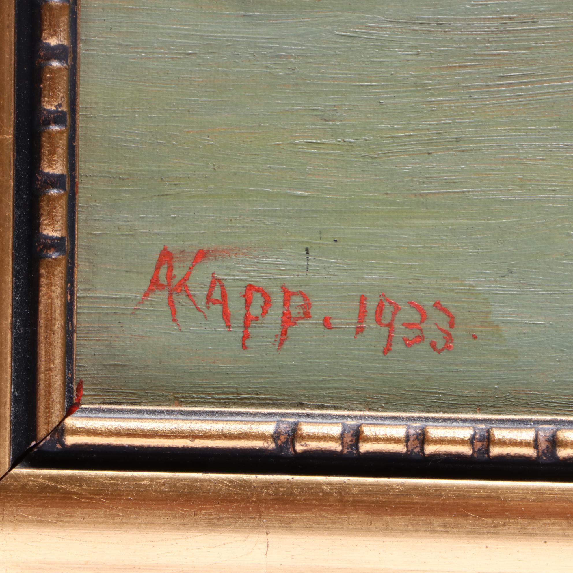 Alfred Kapp 1933 Floral Still Life Oil Painting