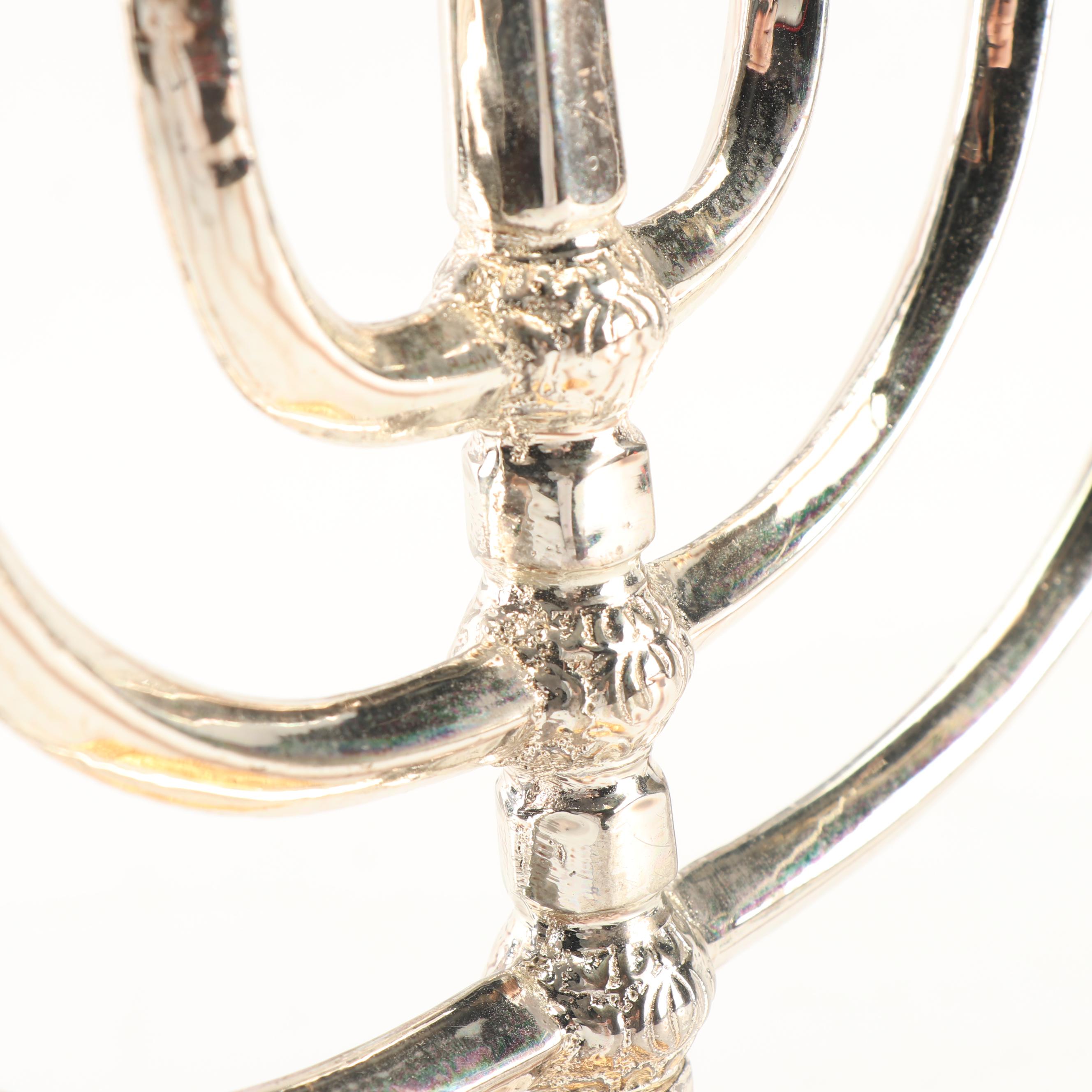Silver and Gold Plated Jerusalem Menorah