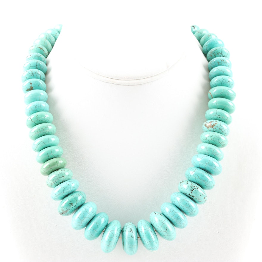Turquoise Strand Necklace with Sterling Silver Clasp