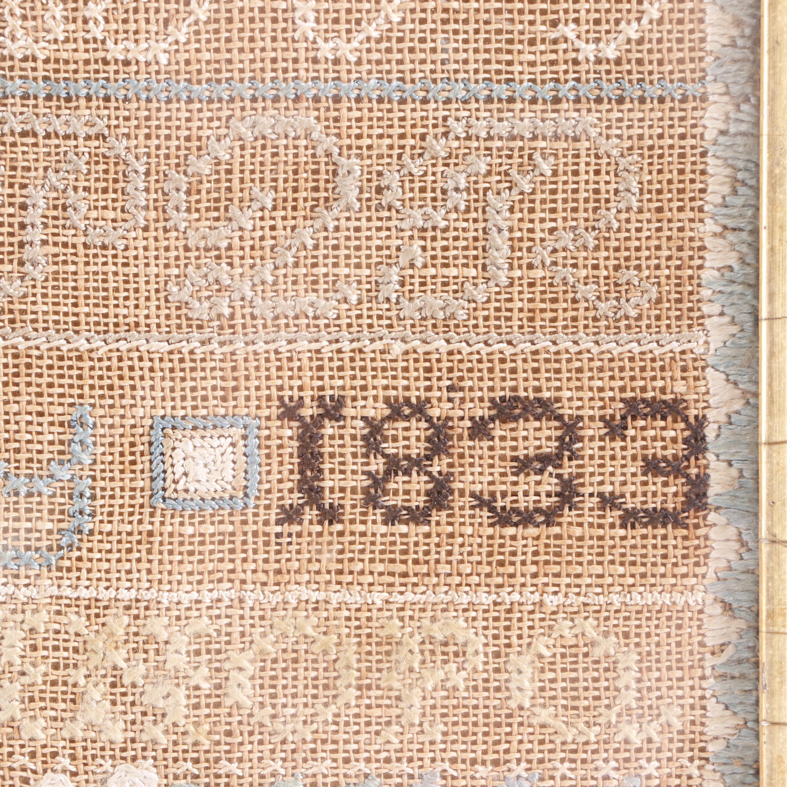 1833 Temperance Themed Cross-Stitch Sampler
