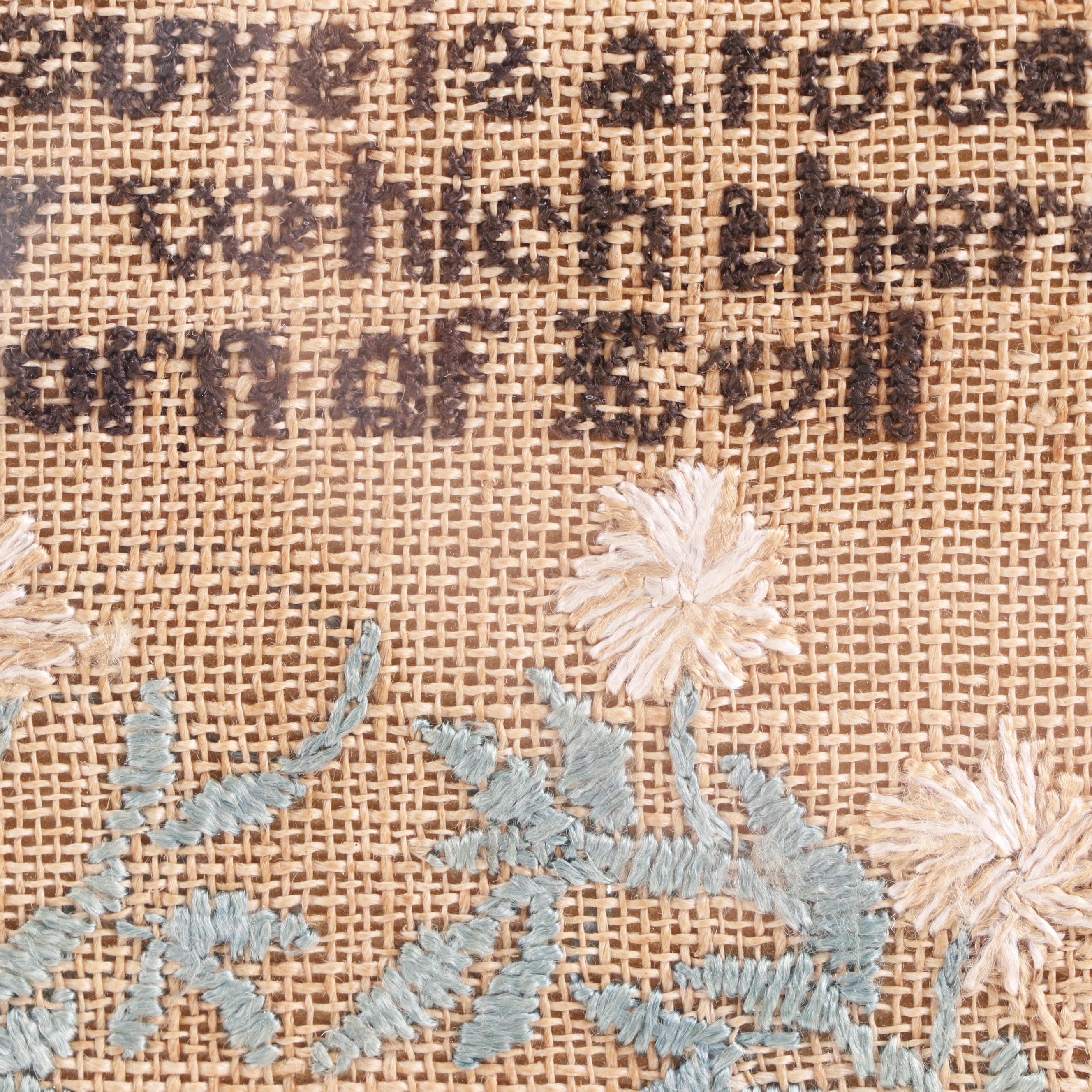 1833 Temperance Themed Cross-Stitch Sampler